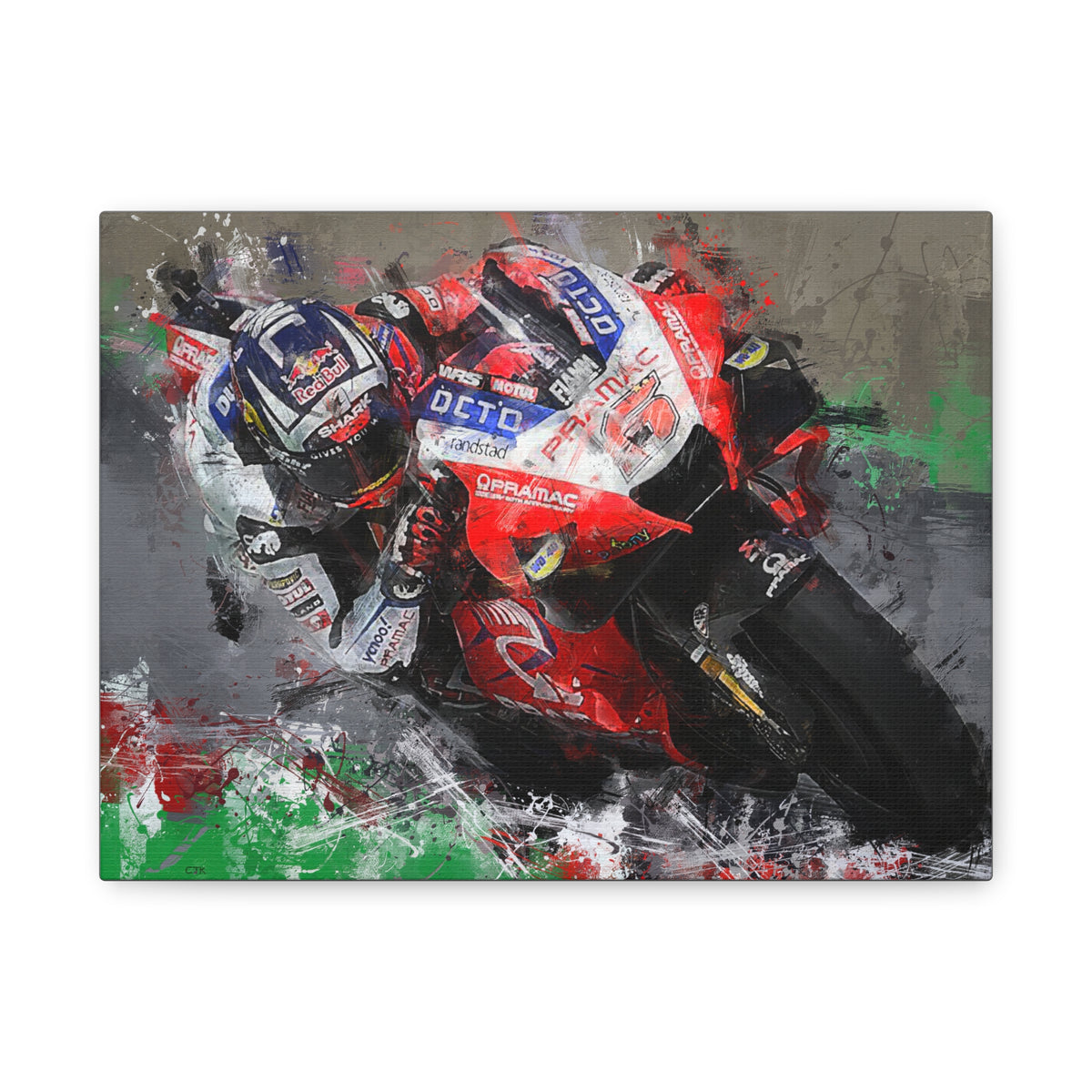 MotoGP Marvel: Stretched Canvas Fine Art Print Poster - Ready to Hang, Wall Art MotoGP Gift