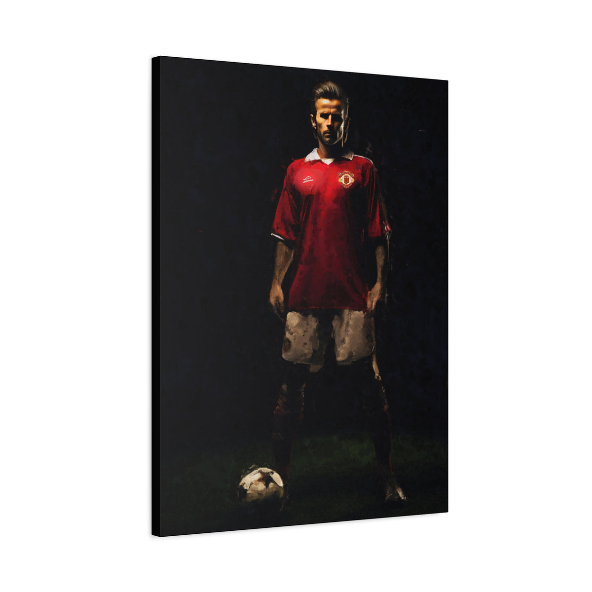 Beckham's Elegance: Impressionist Portrait Painting - Stretched Canvas Football Fine Art Print Poster- Ready to Hang Football Wall Art