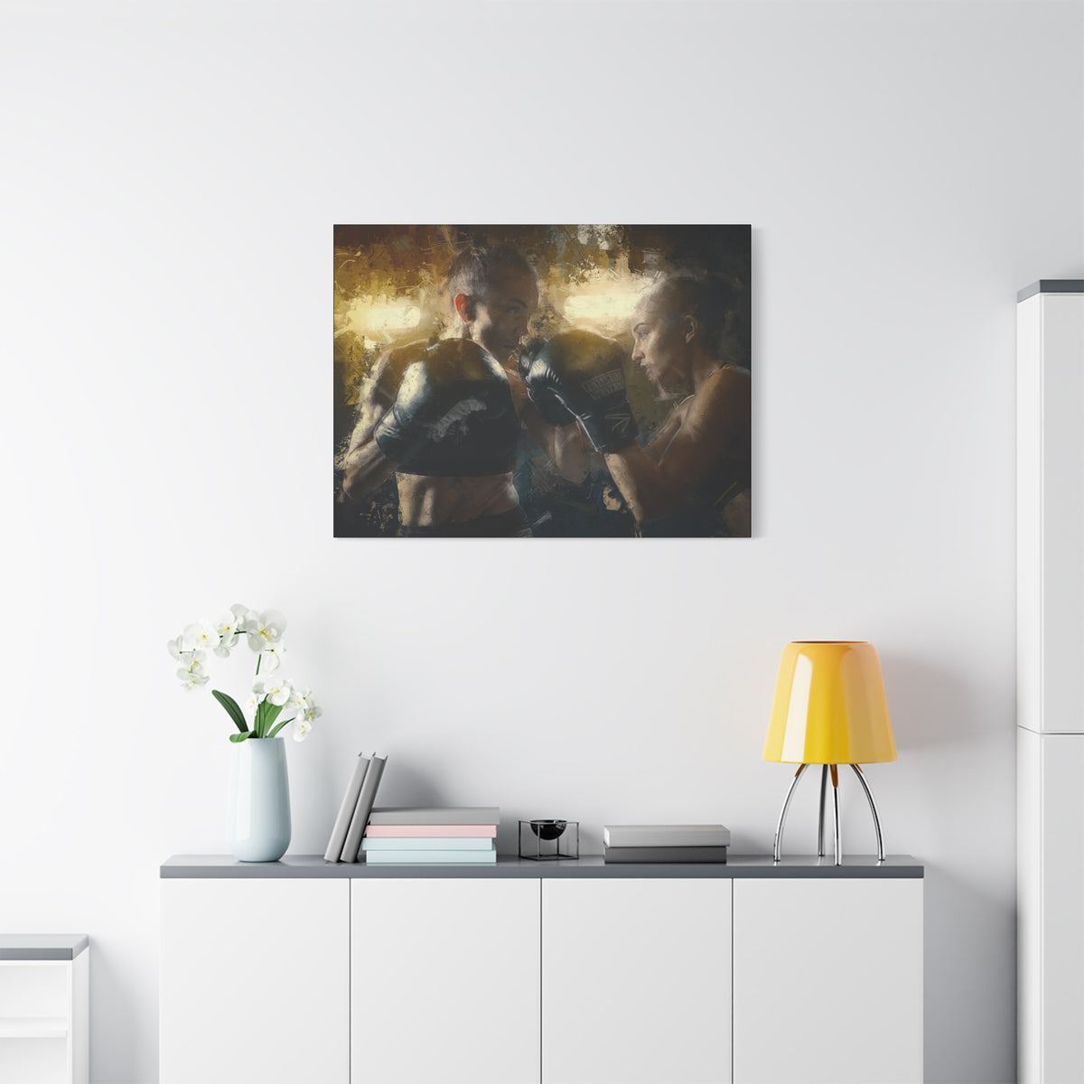 Dynamic Encounter: Canvas Framed Fine Art Print - Ready to Hang, Wall Art Boxing Gift