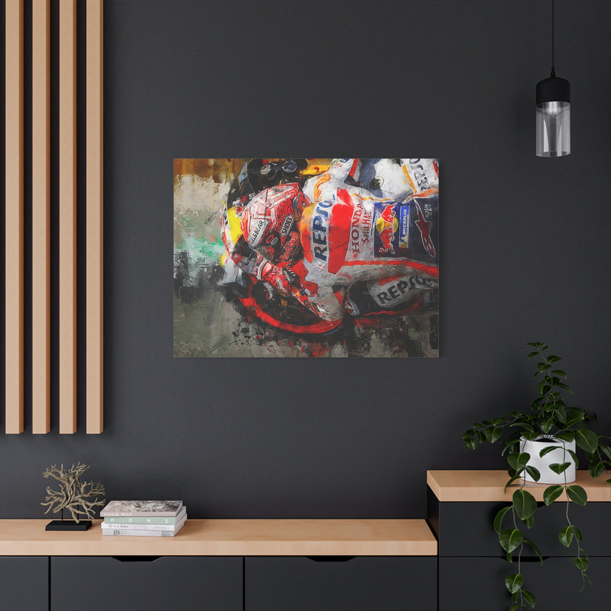 Adrenaline Rush: Stretched Canvas Fine Art MotoGP Print Poster - Ready to Hang, Wall Art MotoGP Gift