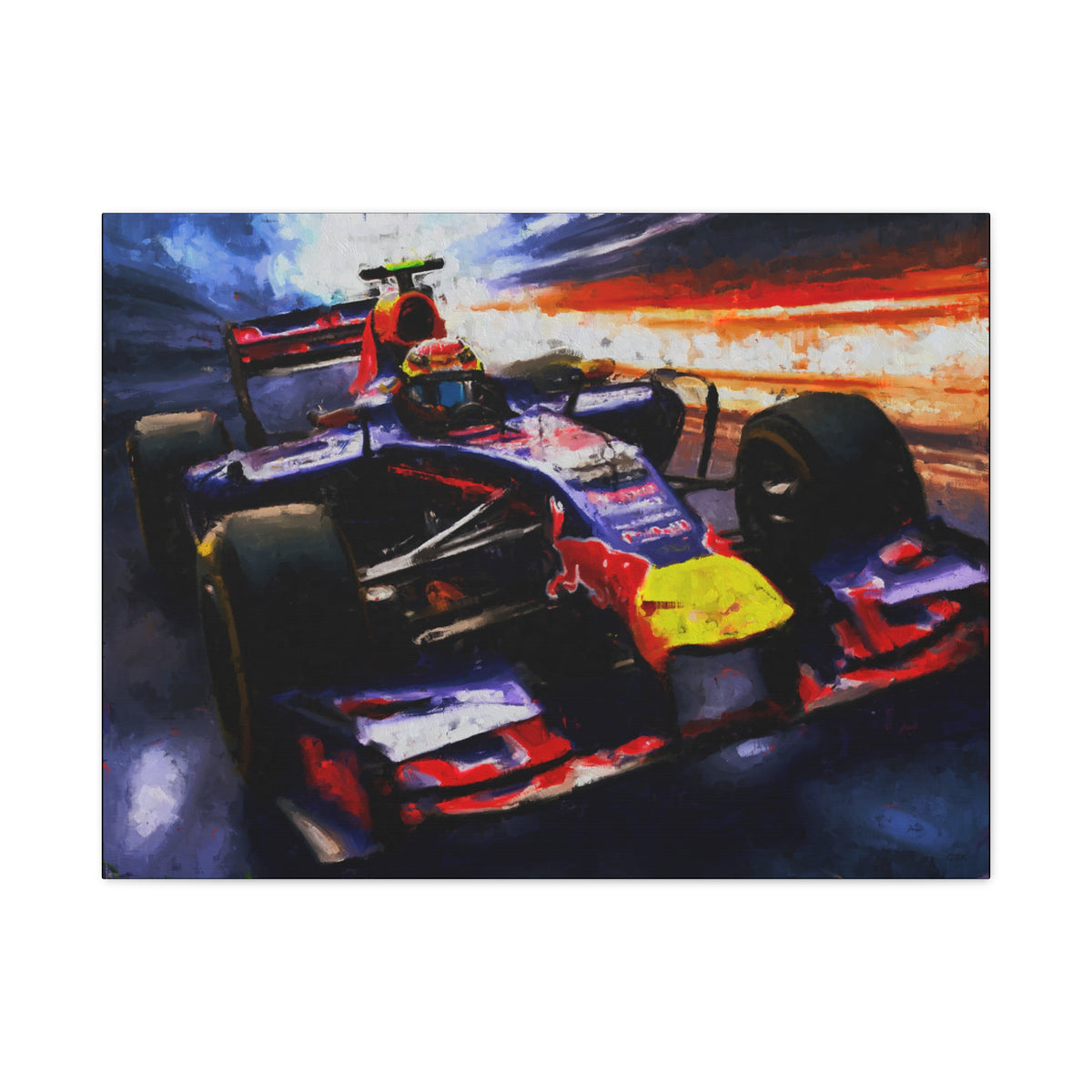 Speeding through a  Monaco Circuit Tunnel: Stretched Canvas F1 Fine Art Print Poster - Ready to Hang, Wall Art Formula One Gift