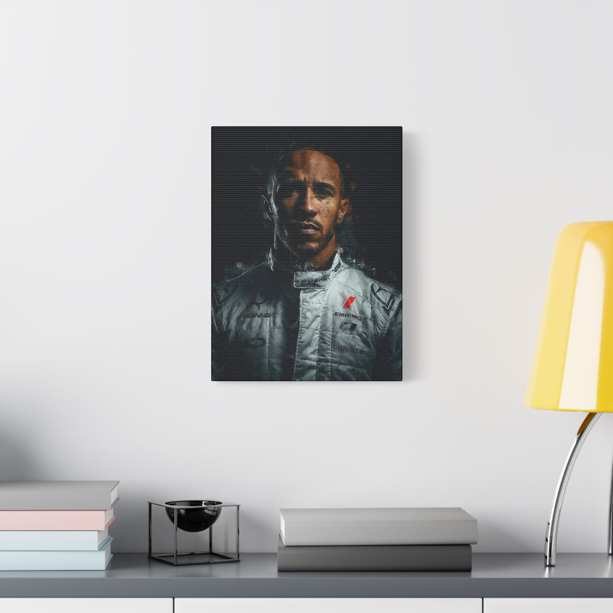 Captivating Lewis Hamilton Portrait - Stretched Canvas Fine Art Print, Ready to Hang, Wall Art Formula One Gift