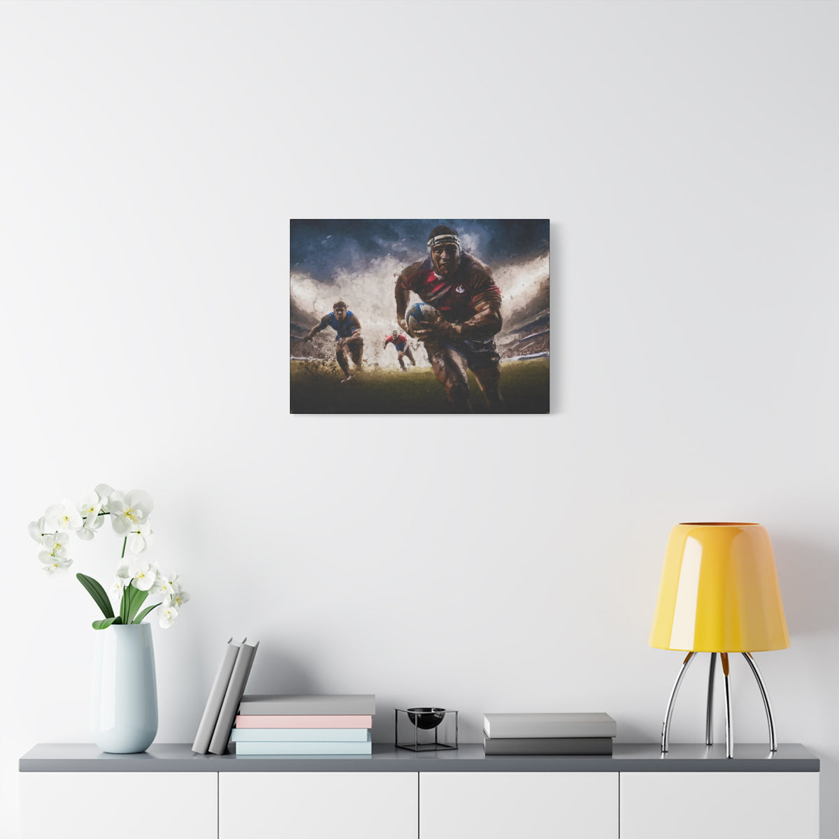 Rugby in Motion: Impressionist Canvas Fine Art Print - Ready to Hang Wall Art, Rugby Fanatic Gift