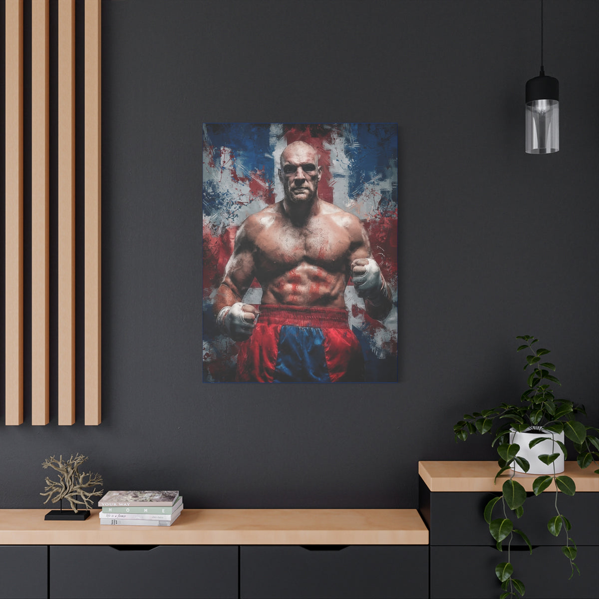 Tyson Fury: Grit and Glory - Stretched Canvas Fine Art Boxing Print Poster, Ready to Hang, Wall Art Boxing Gift