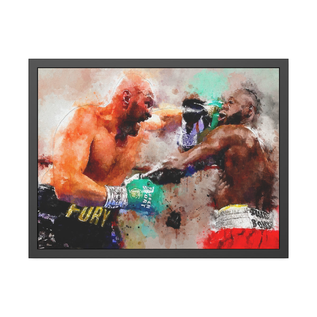 Tyson Fury: Boxing Ring Master - Framed Watercolour Fine Art Boxing Print Poster. Ready to Hang, Wall Art Boxing Gift