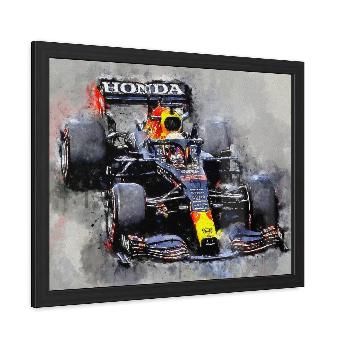 Embark on a Thrilling Red Bull Ride: Framed Watercolour F1 Fine Art Print - Ready to Hang, Wall Art Formula One Gift.