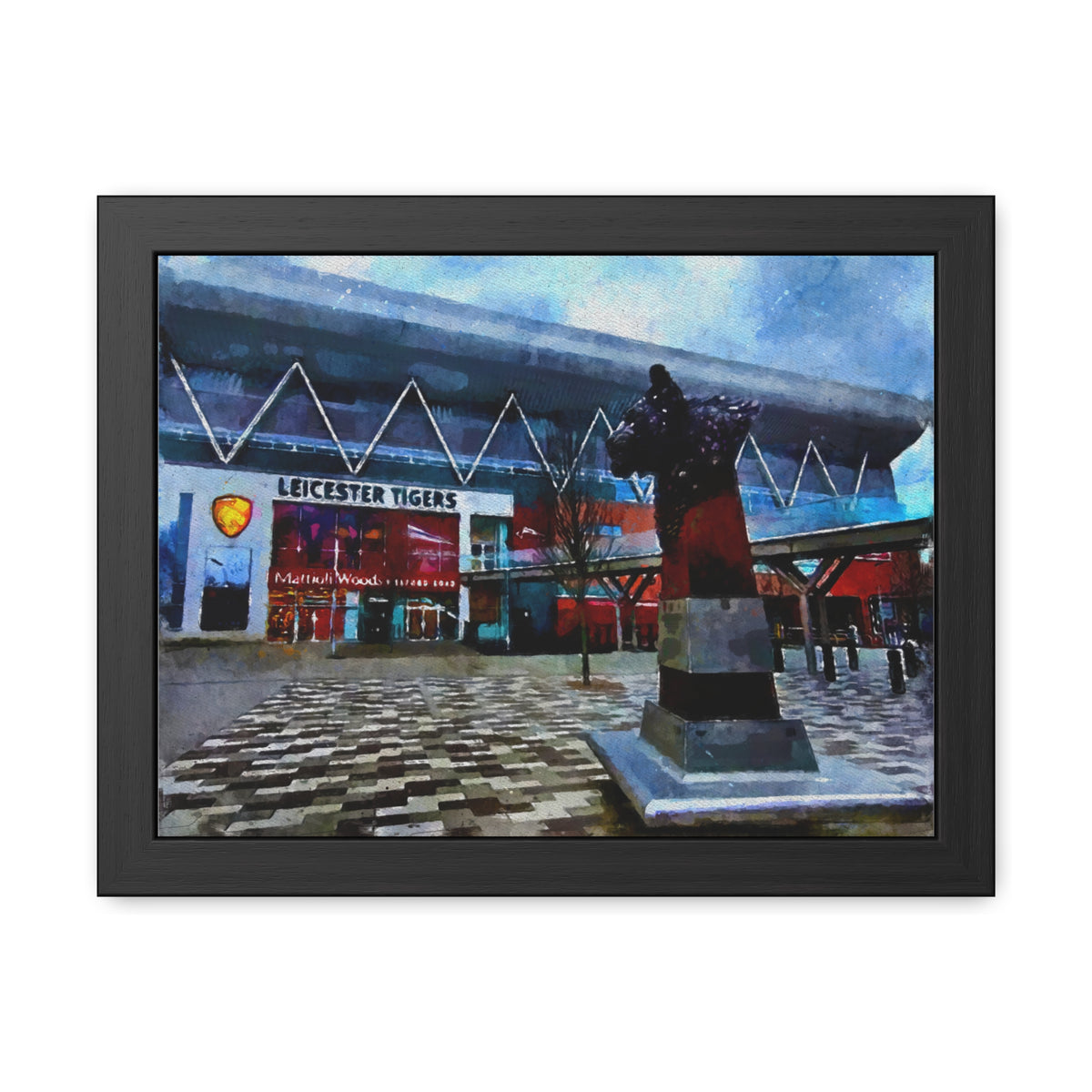 Welford Wonderland: Leicester Rugby Painting - Ready to Hang Framed Fine Rugby Print Poster, Stadium Ground Wall Art, Tigers Rugby Fan Gift
