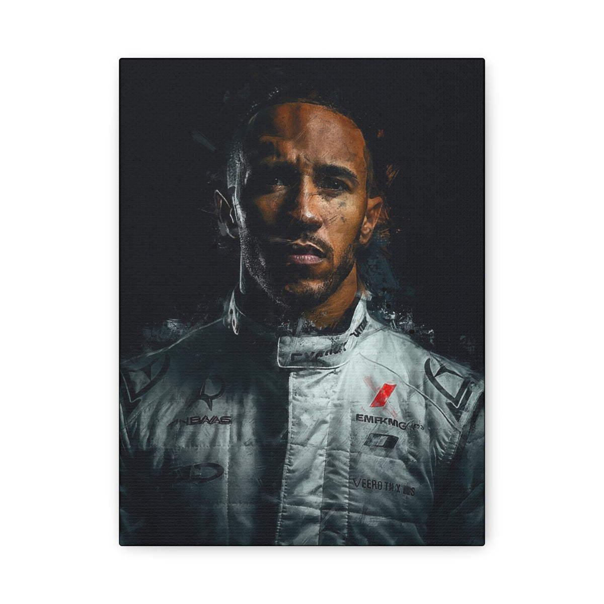 Captivating Lewis Hamilton Portrait - Stretched Canvas Fine Art Print, Ready to Hang, Wall Art Formula One Gift