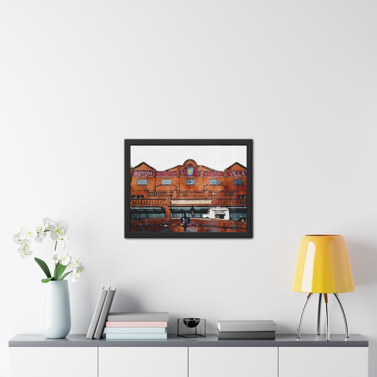 Aston Villa - Expressionist Modern Art - Ready to Hang Framed Watercolour Fine Art Painting Print Poster, Football Wall Art, Soccer Fan Gift