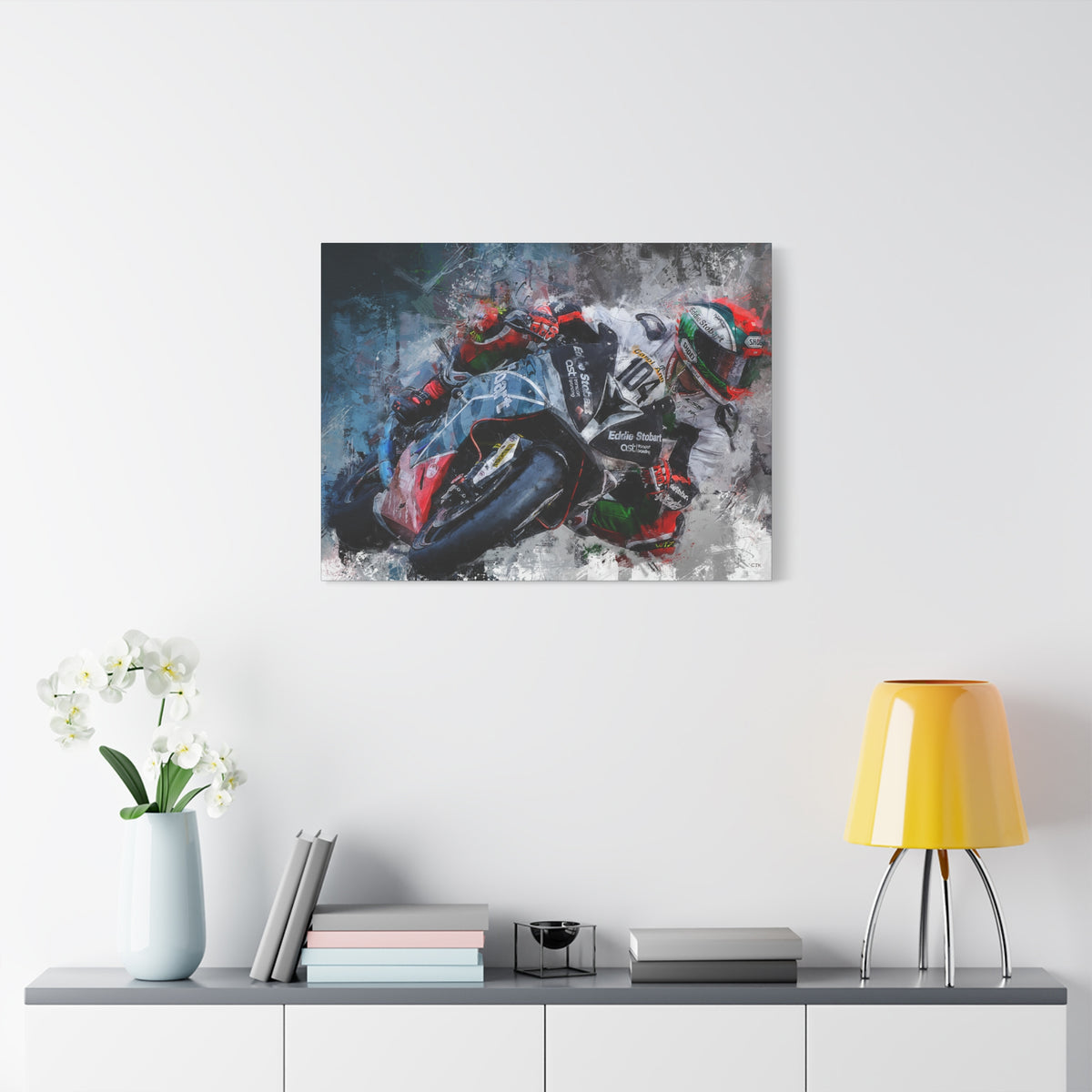 Adrenaline Unleashed: Stretched Canvas Fine Art MotoGP Print Poster - Ready to Hang, Wall Art MotoGP Gift