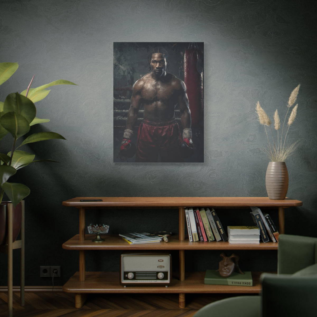 Lennox Lewis: Dynamic Boxing Brilliance - Stretched Canvas Fine Art Boxing Print Poster, Ready to Hang, Wall Art Boxing Gift