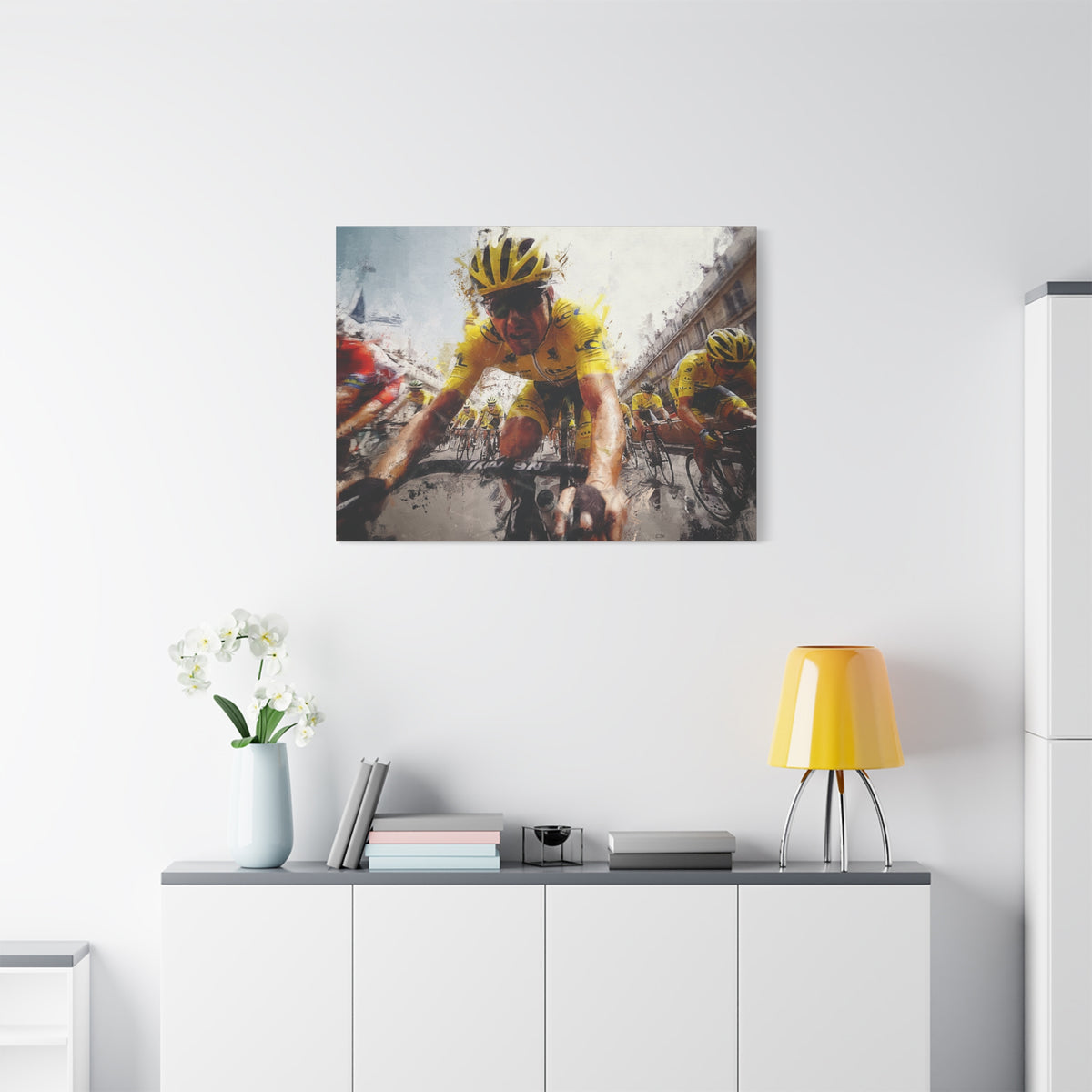 Brussels Cycling Classic Elegance: Oil Painting Print, Cycling Art for Home Deco