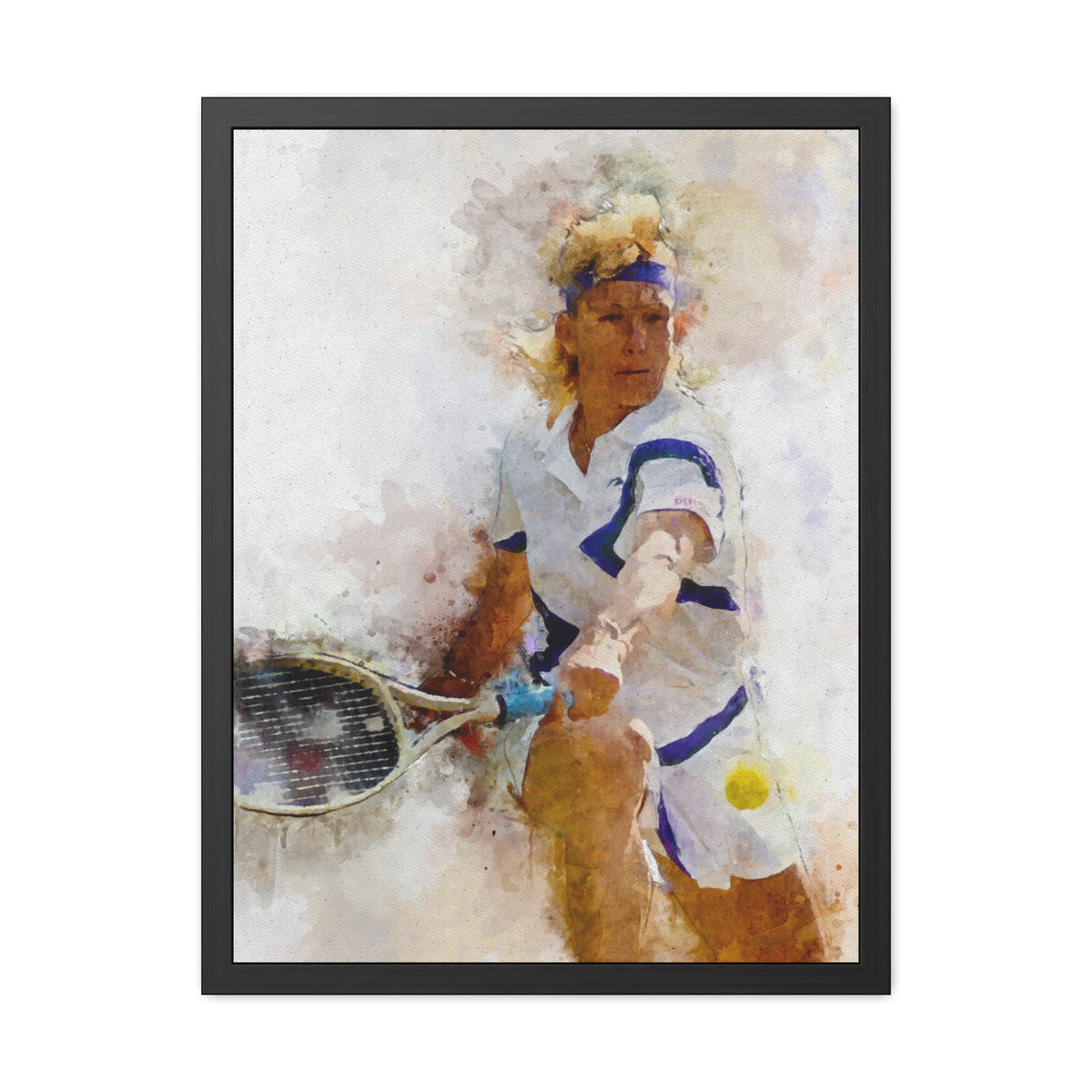 Martina Navratilova Tennis Legend: Ready to Hang Framed Watercolour Fine Art Painting Print Poster, Tennis Wall Art, Tennis Fan Gift