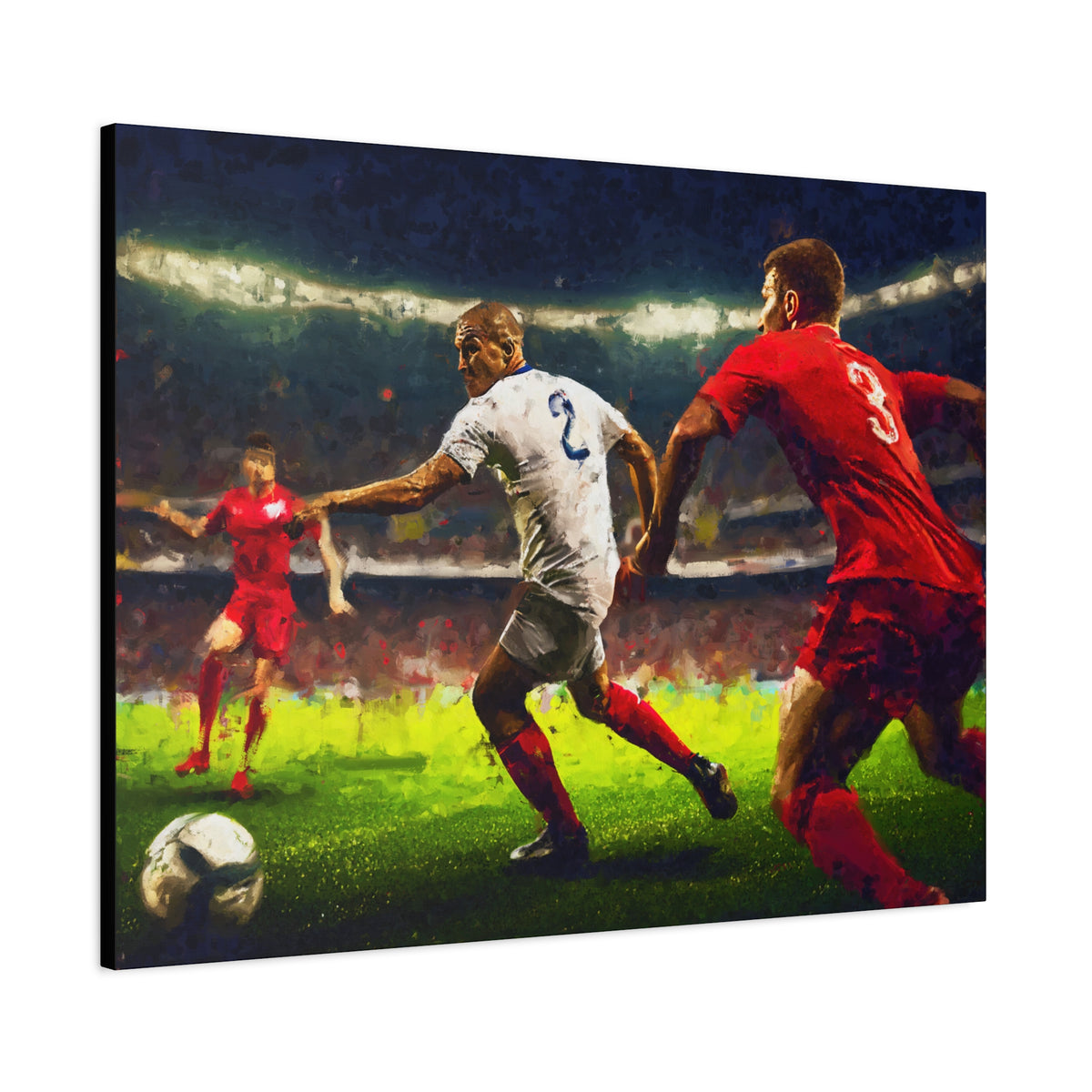 Passion Unleashed: Impressionist Soccer Painting Print on Stretched Canvas - Ready to Hang Football Fine Art Poster, Ideal Football Fan Gift