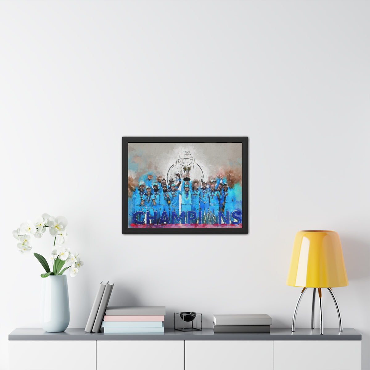 2019 Cricket World Cup Glory: England's Triumph in a Watercolour Fine Art Print, Ready to Hang Wall Art Cricket Gift.