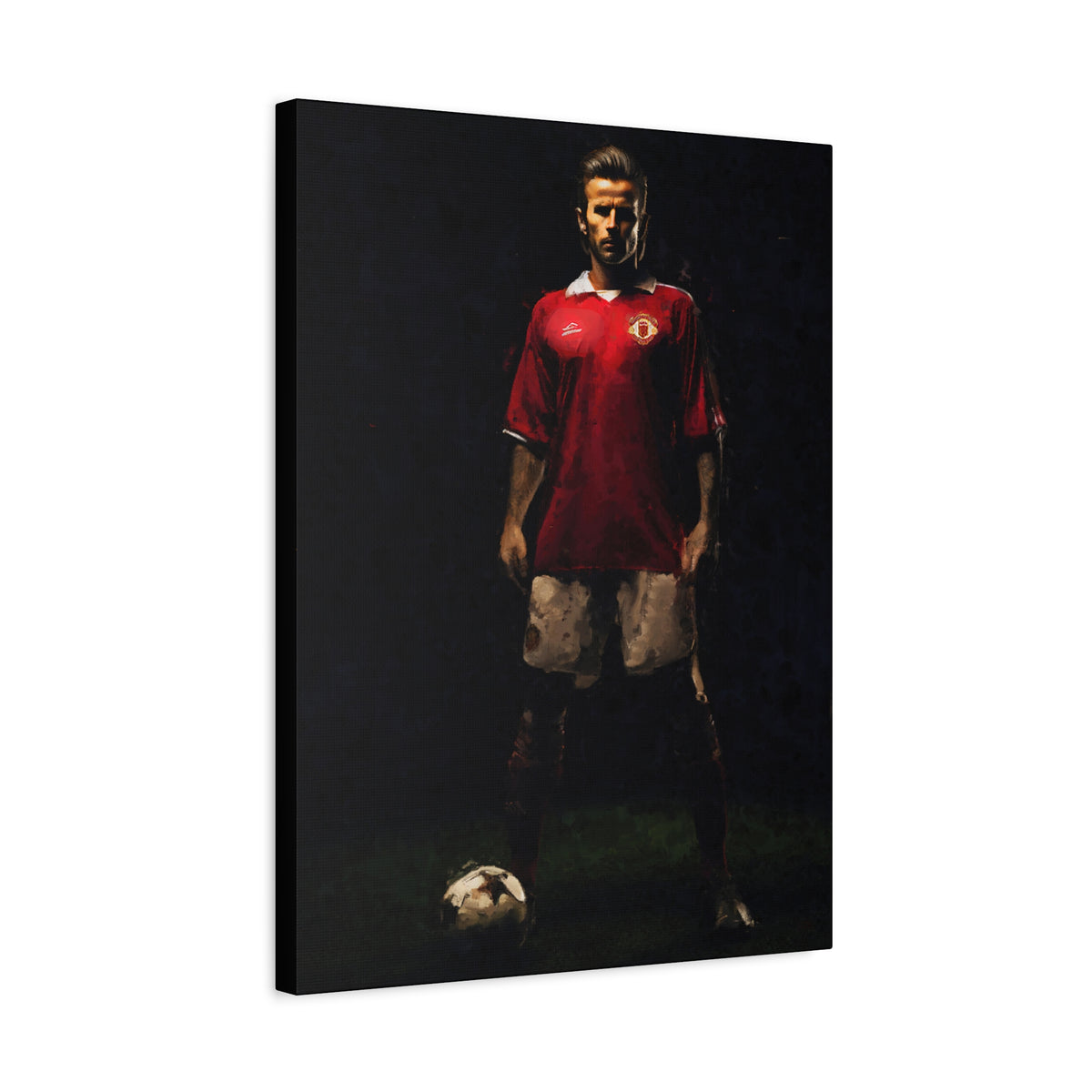Beckham's Elegance: Impressionist Portrait Painting - Stretched Canvas Football Fine Art Print Poster- Ready to Hang Football Wall Art