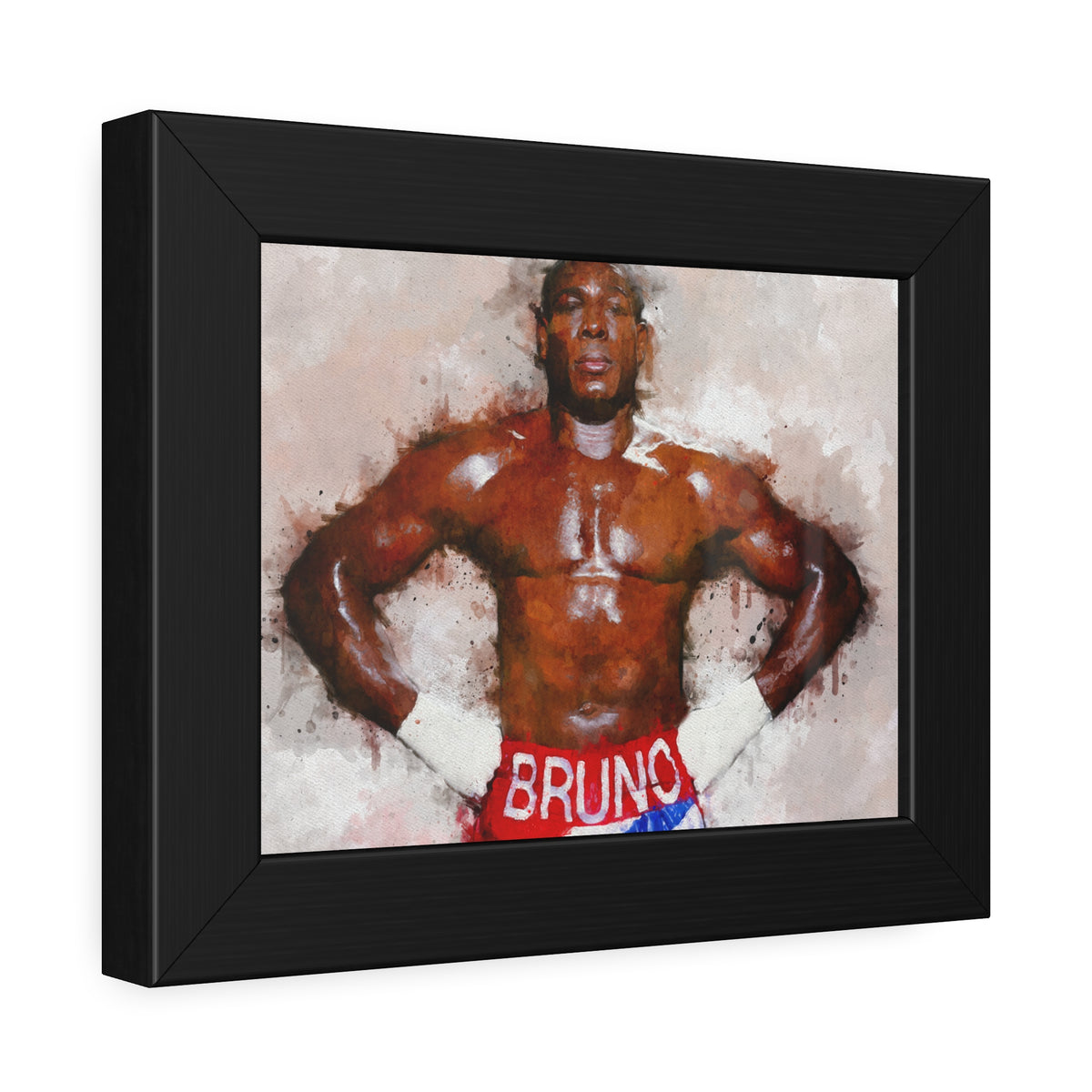 Frank Bruno Tribute Portrait: Framed Watercolour Fine Art Boxing Print Poster - Ready to Hang, Wall Art Boxing Gift