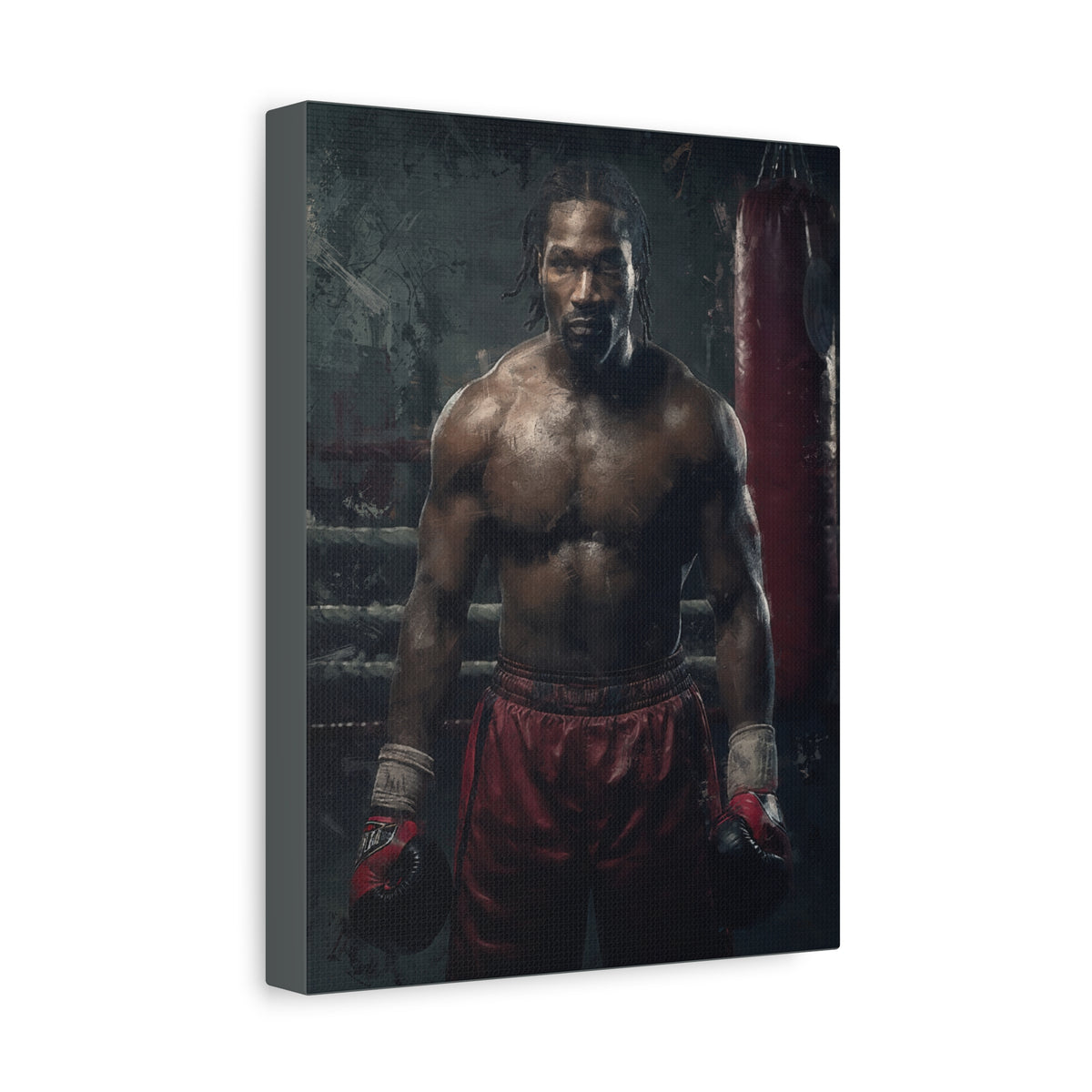 Lennox Lewis: Dynamic Boxing Brilliance - Stretched Canvas Fine Art Boxing Print Poster, Ready to Hang, Wall Art Boxing Gift