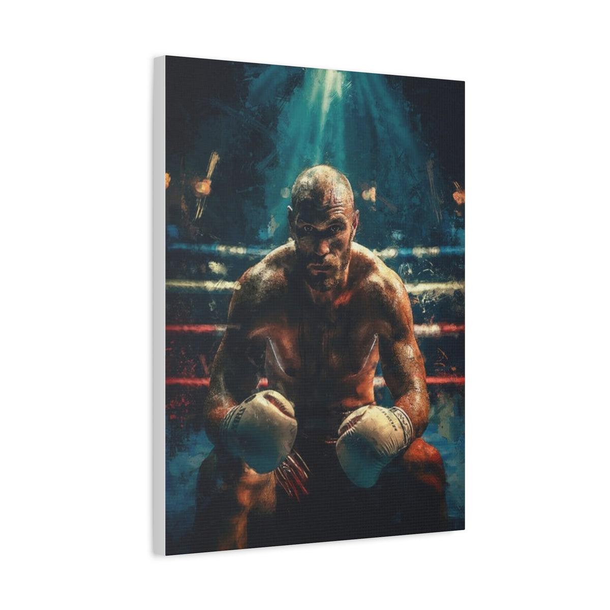 Fury Unleashed: Stretched Canvas Fine Art Boxing Print - Ready to Hang, Wall Art Boxing Gift