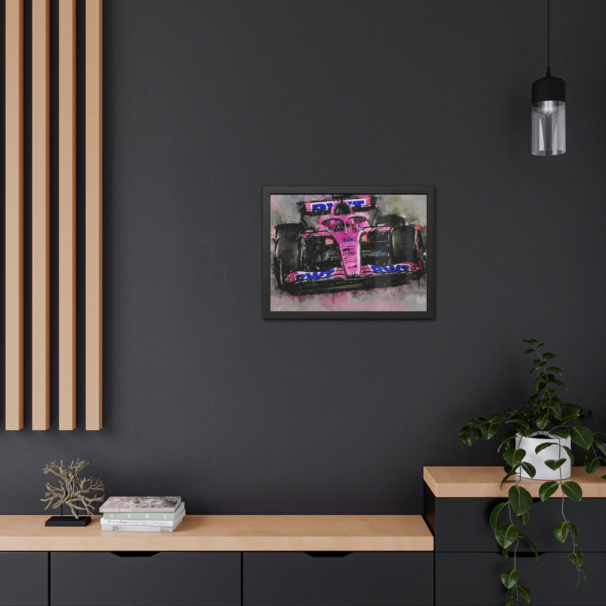 Accelerate Your Decor: Framed Watercolour F1 Fine Art Print Poster - Ready to Hang, Wall Art Formula One Gift