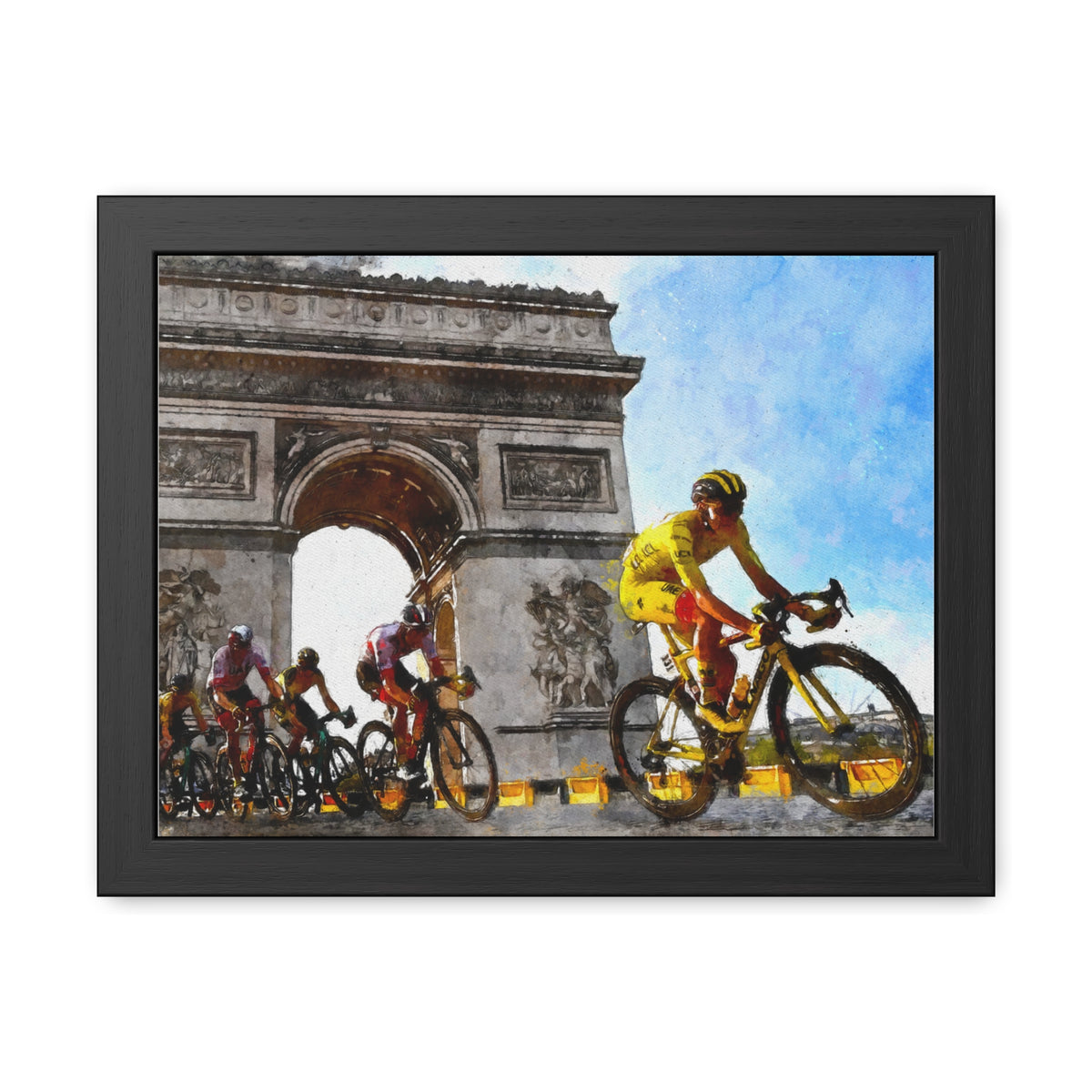 Velocity Vision: Tour de France Wall Décor Framed Art Print Poster, Showcase Cycling Finesse in Your Living Space