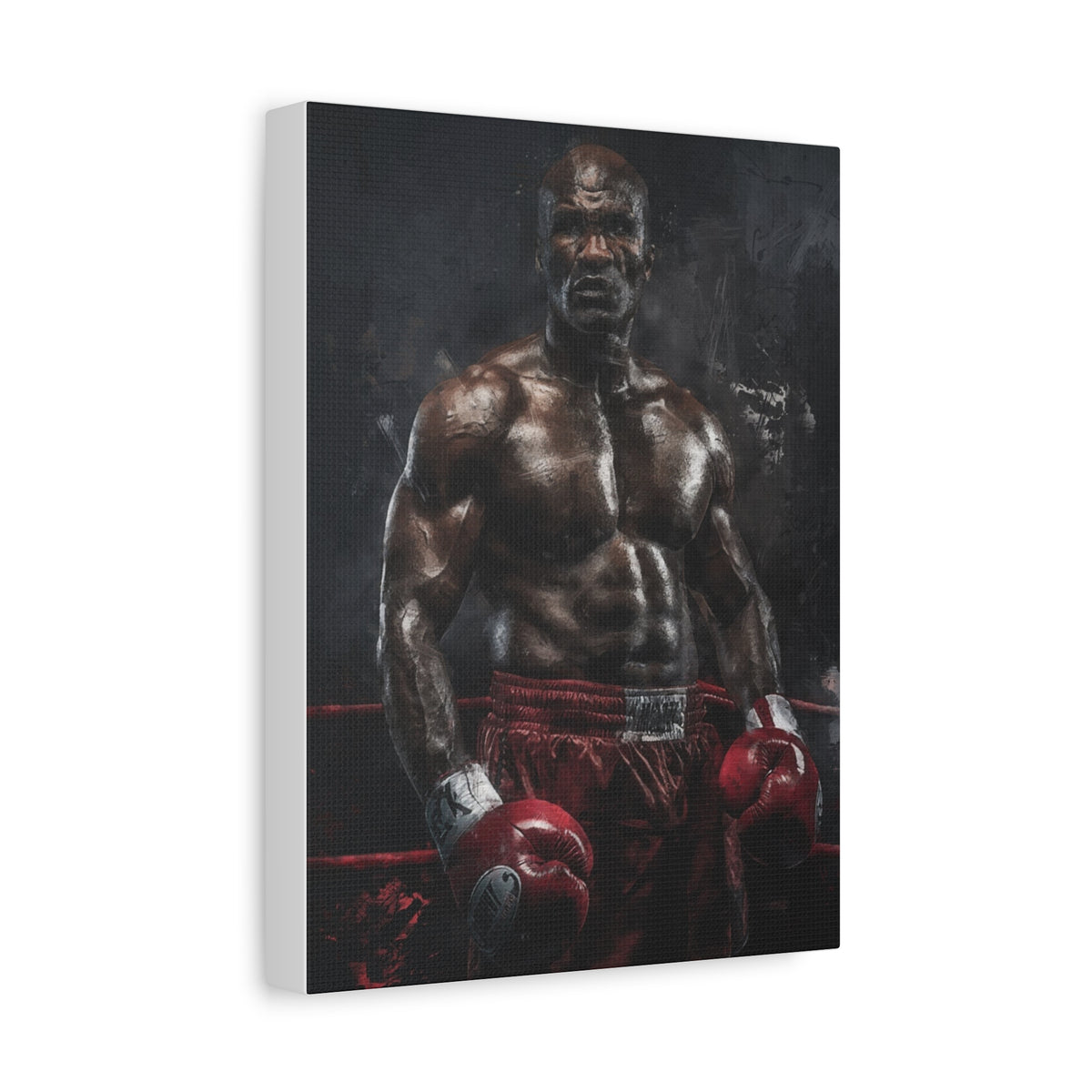 Evander Holyfield Portrait Painting: Stretched Canvas Fine Art Boxing Print Poster - Ready to Hang, Wall Art Boxing Gift