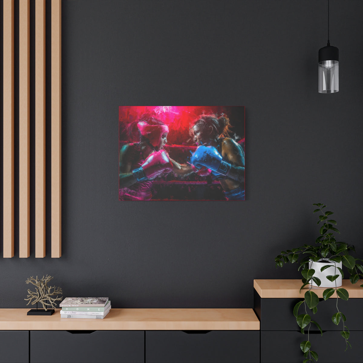 Dynamic Duo: Canvas Fine Art Print - Ready to Hang, Wall Art Boxing Gift
