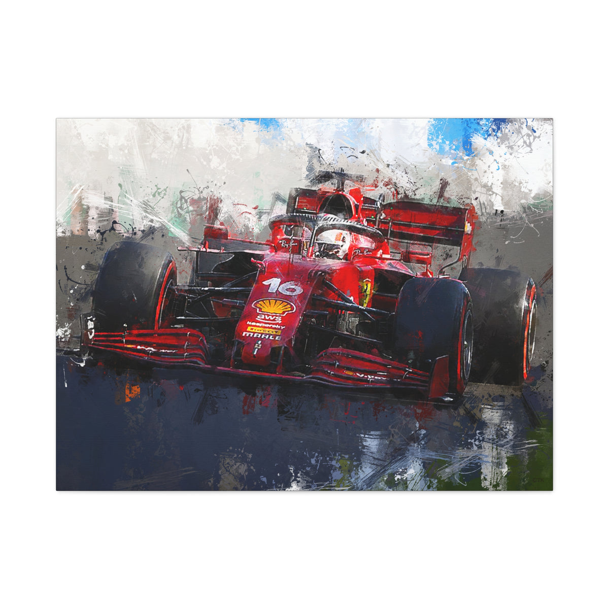 Speed Unleashed: Stretched Canvas Fine Art F1 Print Poster - Ready to Hang, Wall Art Formula One Gift