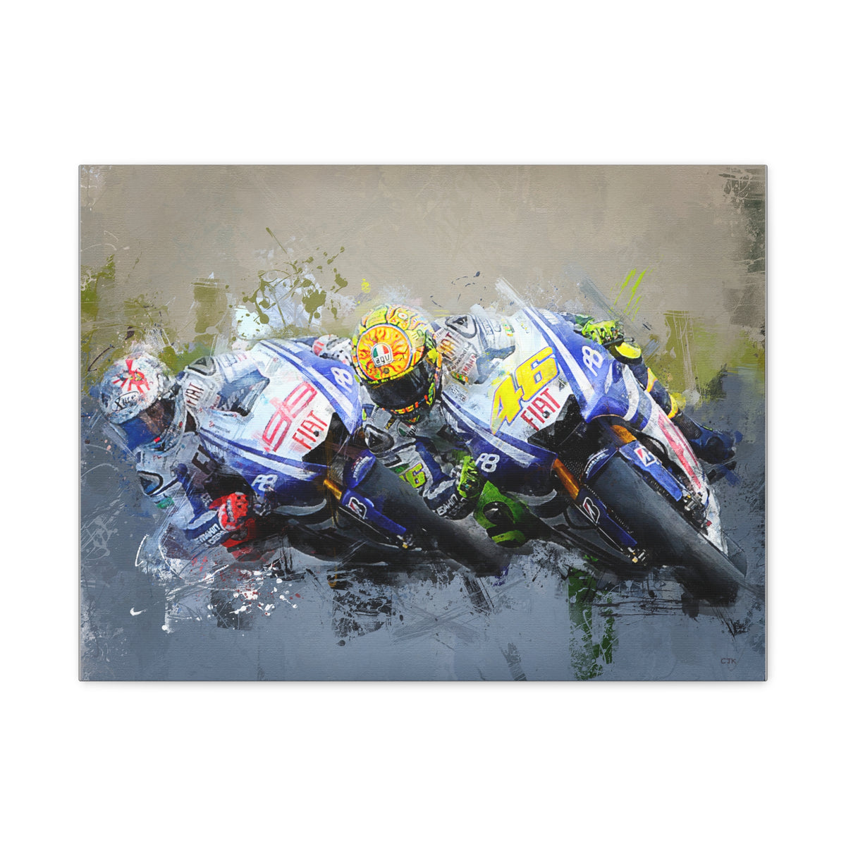 Feel the Thunder: Stretched Canvas Fine Art MotoGP Print Poster - Ready to Hang, Wall Art MotoGP Gift