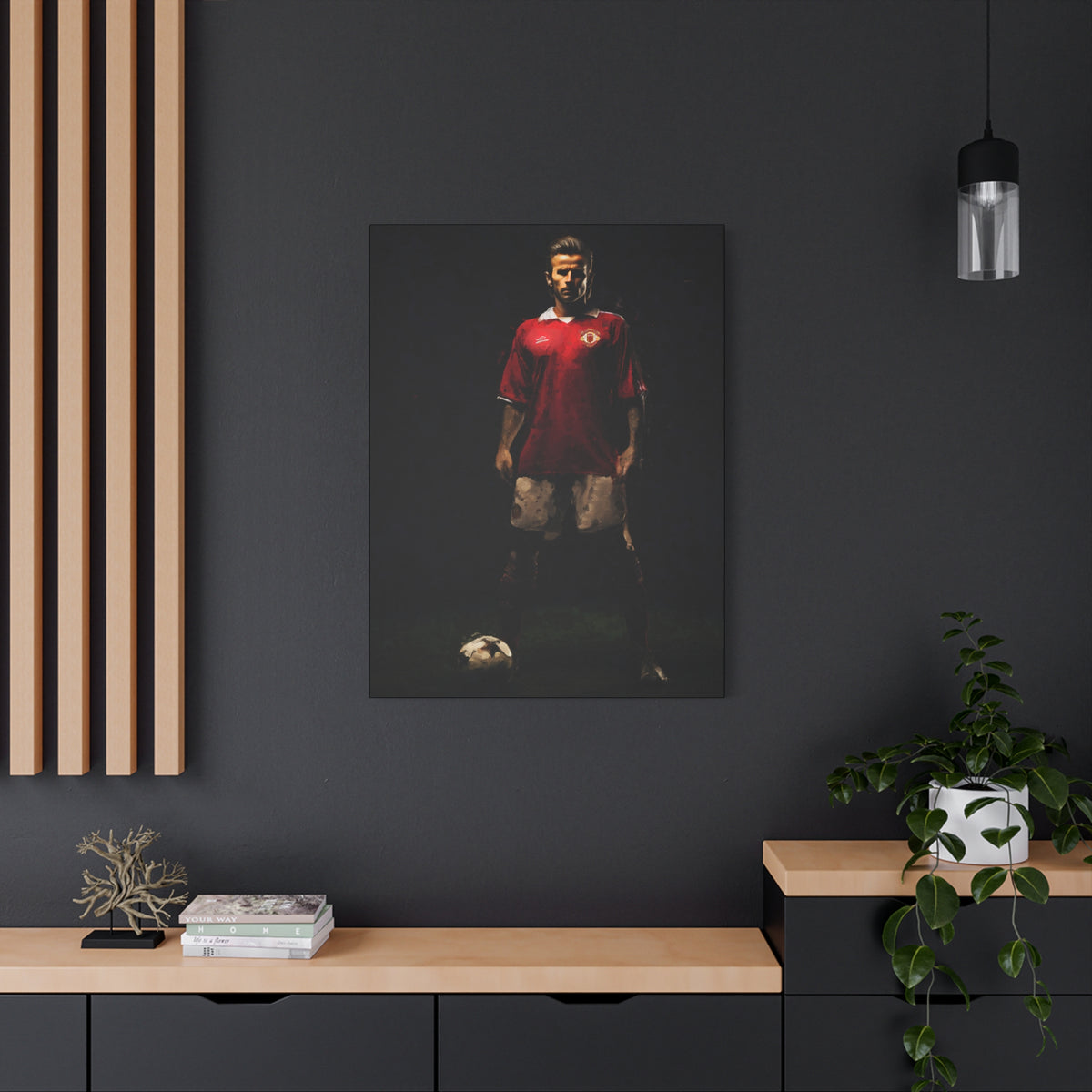 Beckham's Elegance: Impressionist Portrait Painting - Stretched Canvas Football Fine Art Print Poster- Ready to Hang Football Wall Art