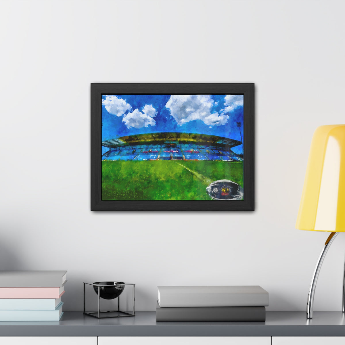 Sandy Park Reverie: Exeter Chiefs Expressionist Painting - Ready to Hang Framed Rugby Print, Stadium Ground Wall Art, Chiefs Rugby Fan Gift