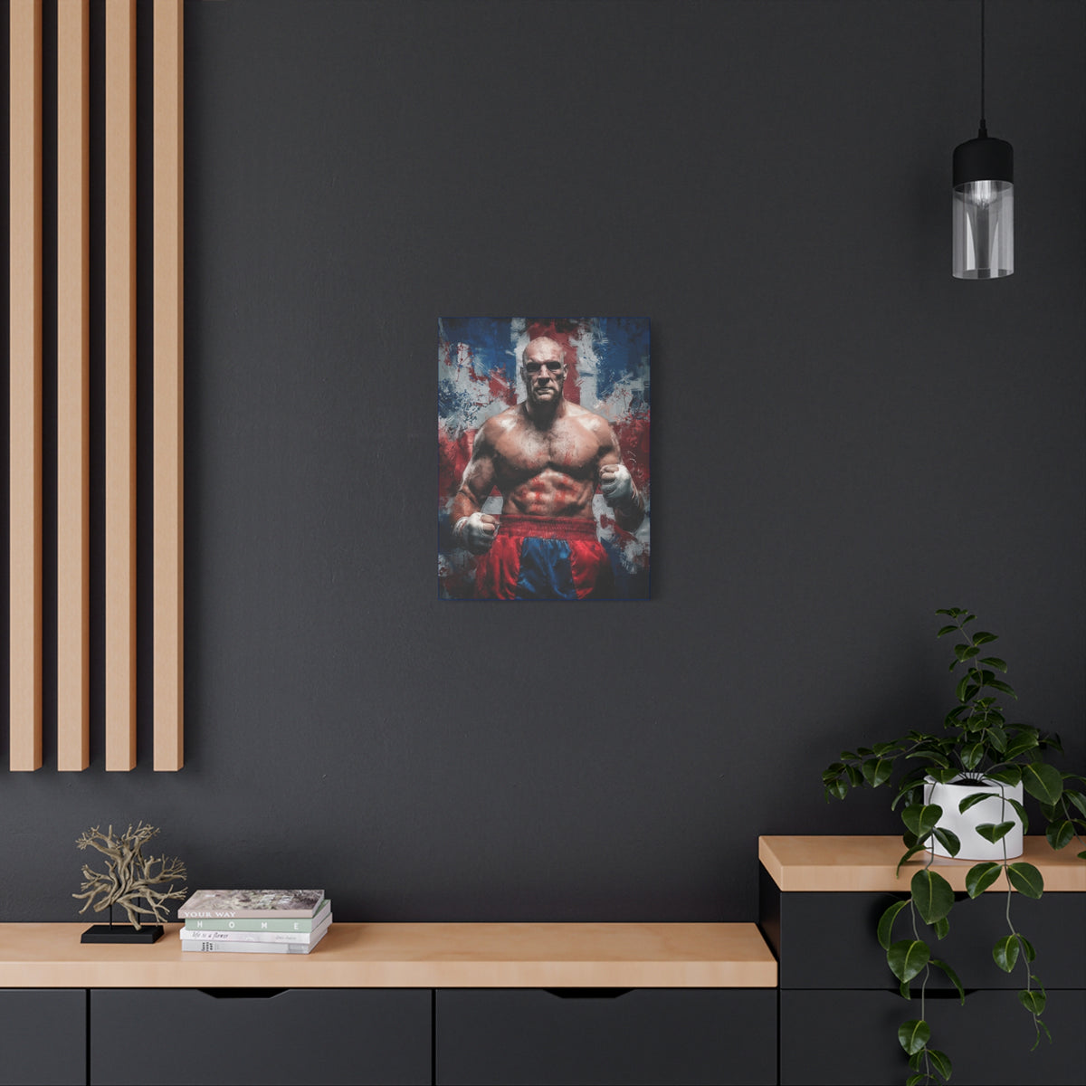 Tyson Fury: Grit and Glory - Stretched Canvas Fine Art Boxing Print Poster, Ready to Hang, Wall Art Boxing Gift