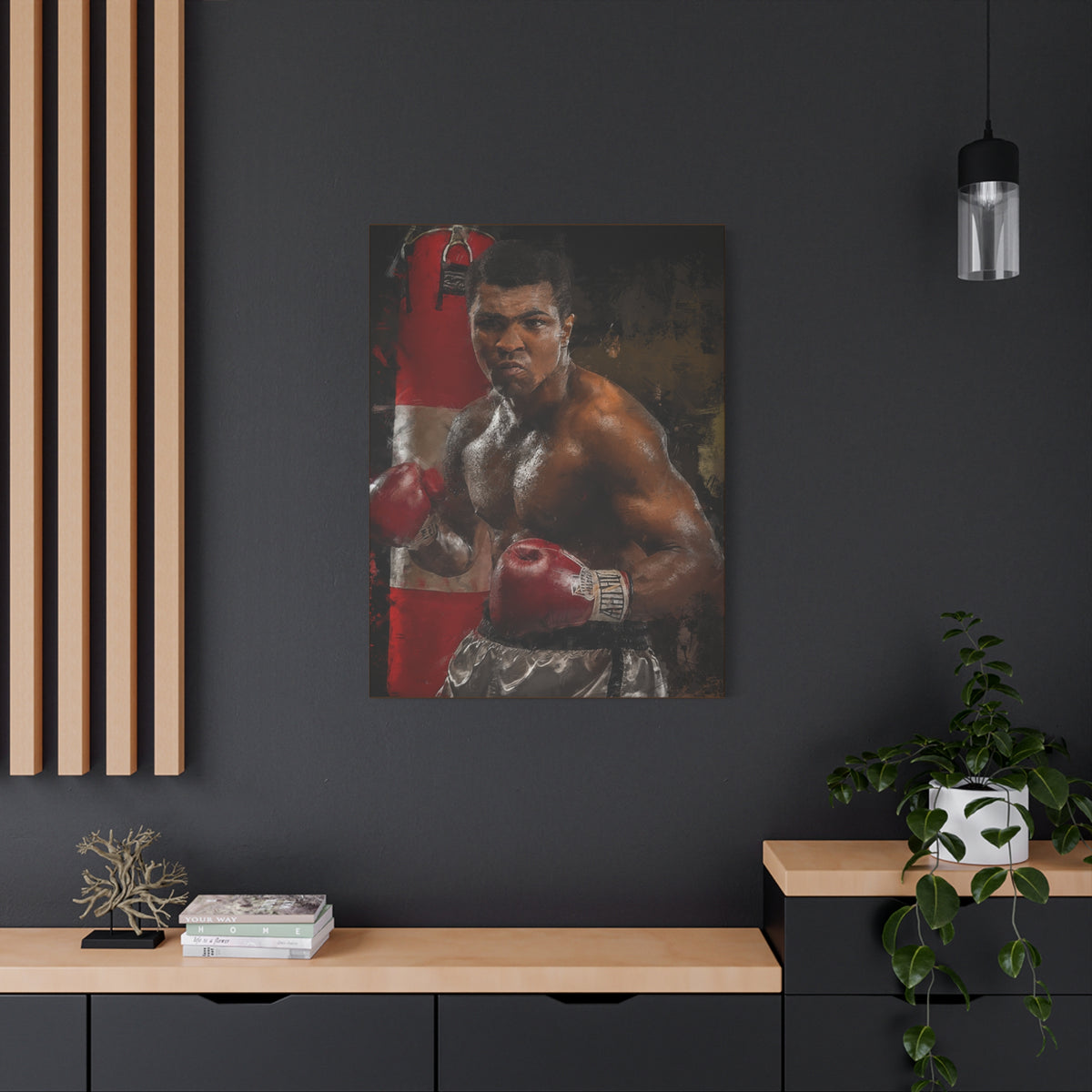 The Greatest: Muhammad Ali Stretched Canvas Fine Art Boxing Print Poster - Ready to Hang, Wall Art Boxing Gift