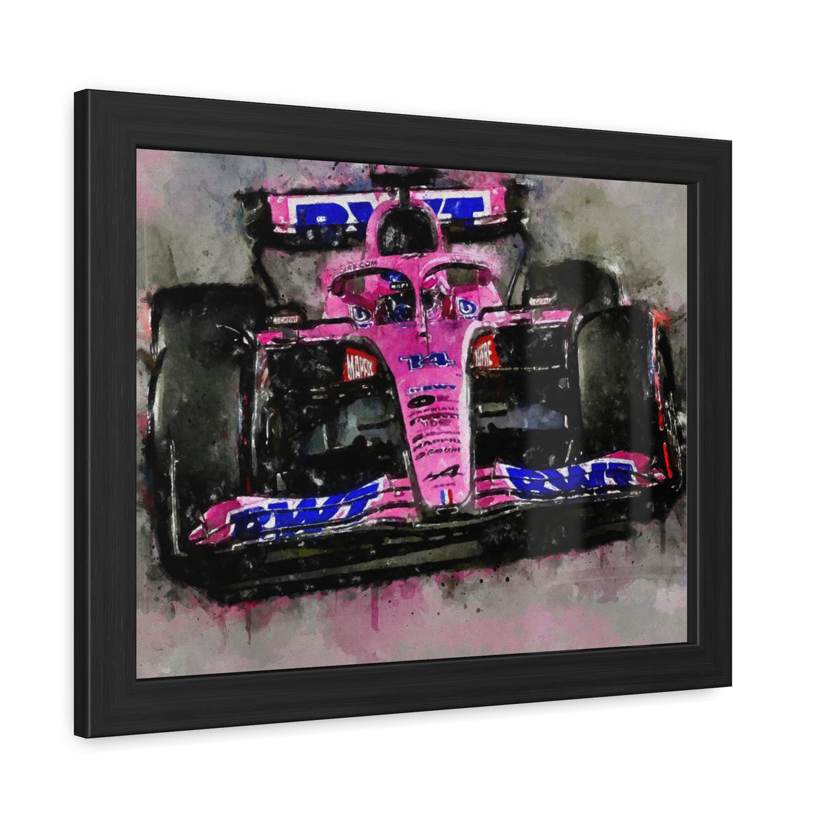 Accelerate Your Decor: Framed Watercolour F1 Fine Art Print Poster - Ready to Hang, Wall Art Formula One Gift