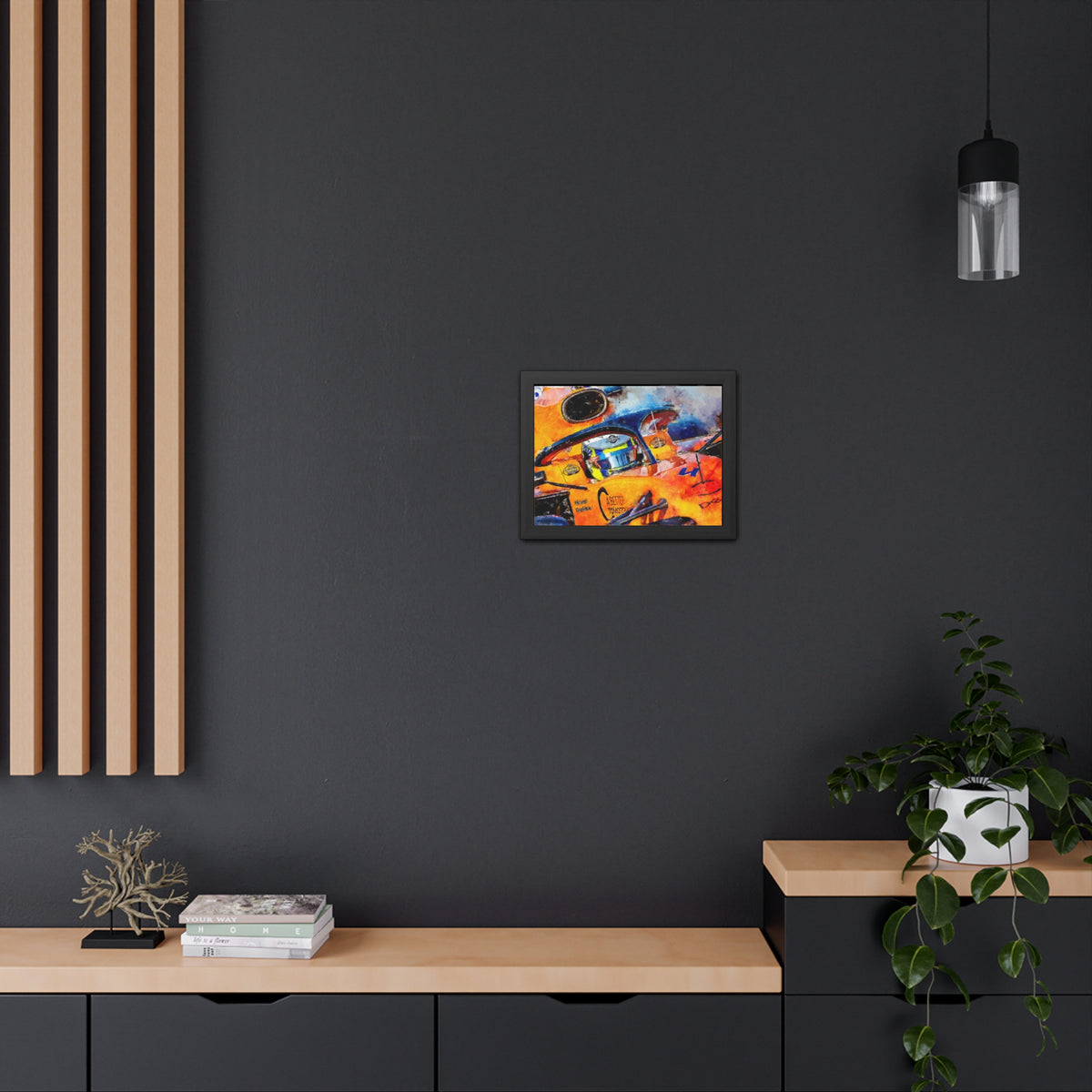 Lando Norris F1 Masterpiece: Framed Watercolour Fine Art Print Poster - Ready to Hang, Wall Art Formula One Gift