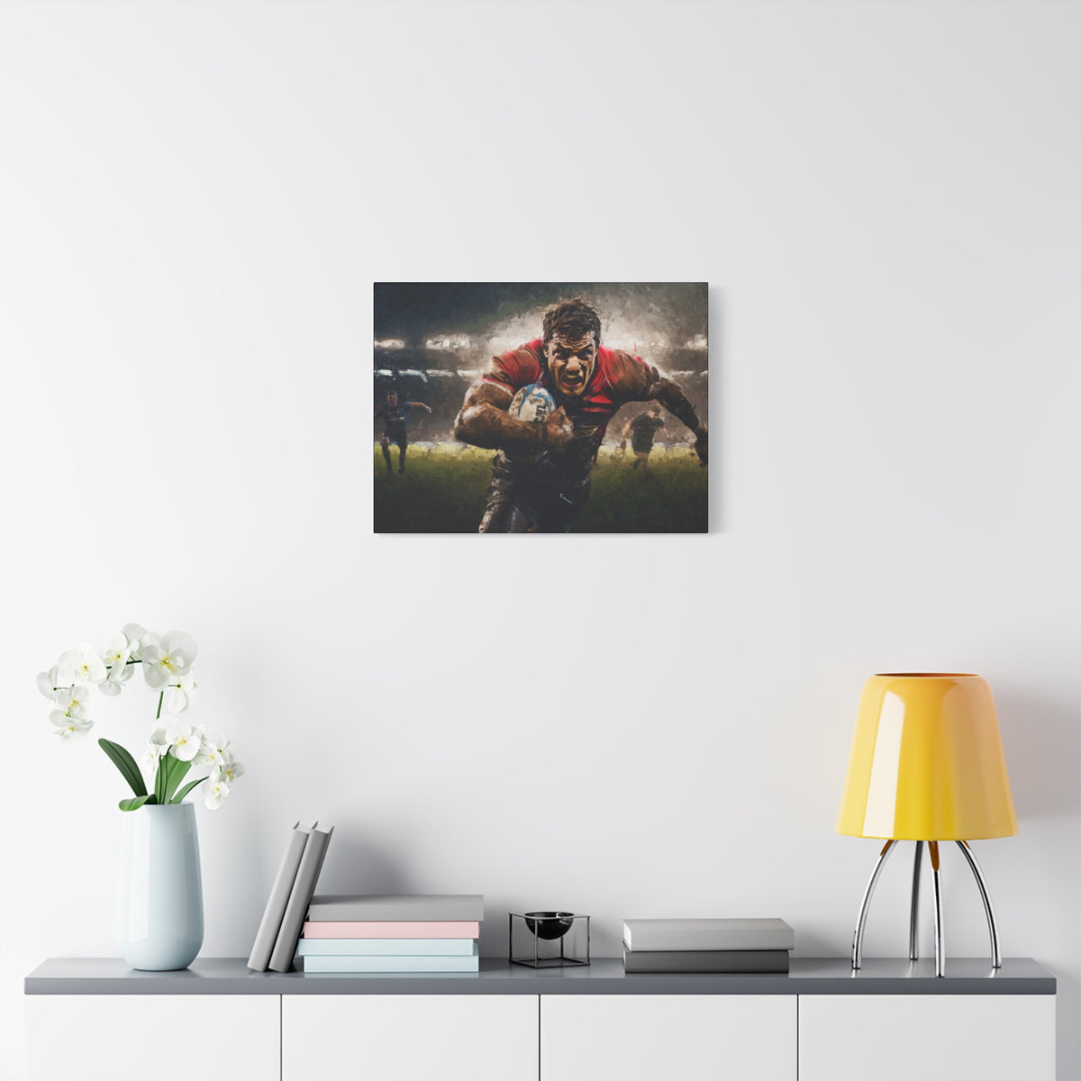 Rugby Intensity Captured: Impressionist Canvas Fine Art Print Poster - Ready to Hang Wall Art,  Rugby Gift