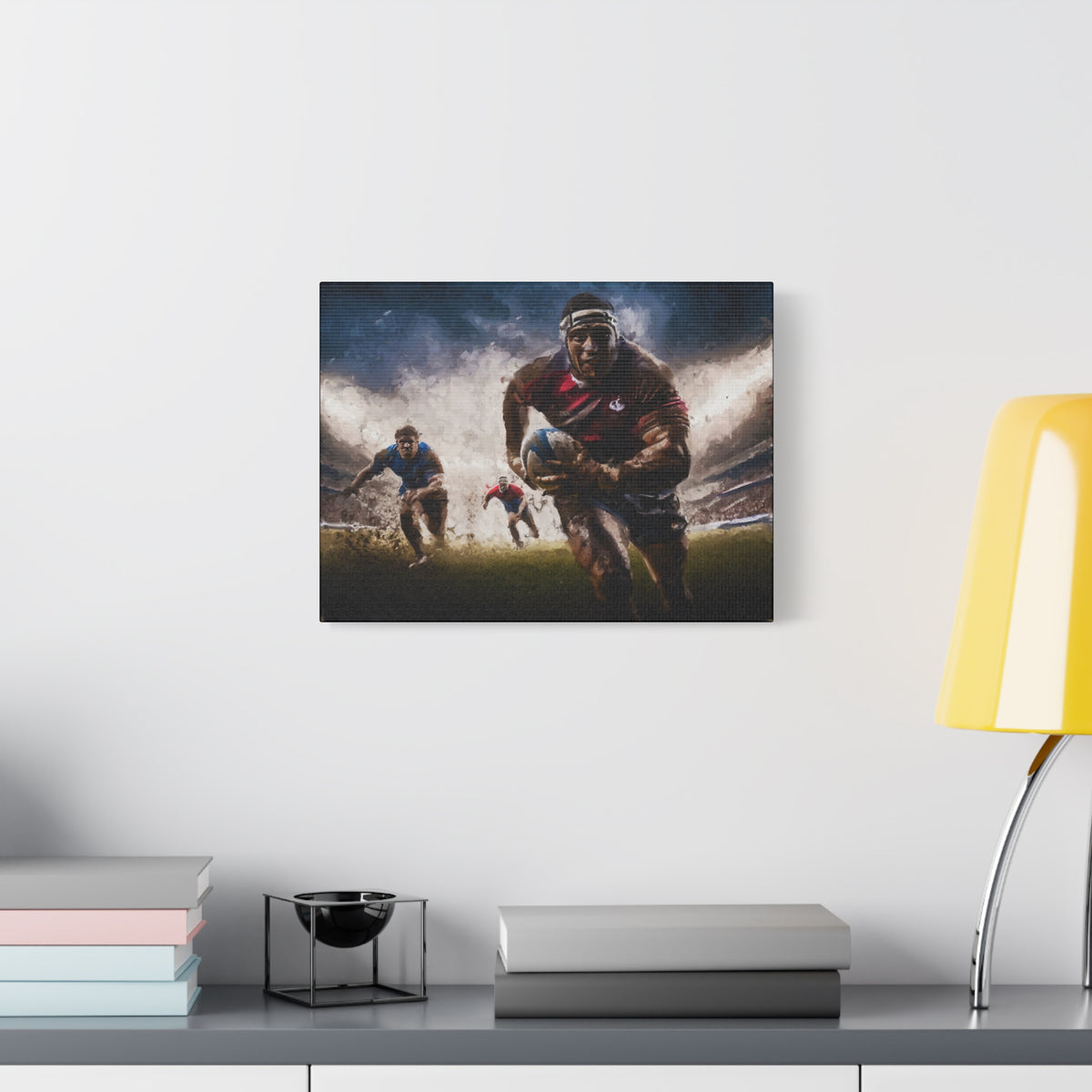 Rugby in Motion: Impressionist Canvas Fine Art Print - Ready to Hang Wall Art, Rugby Fanatic Gift