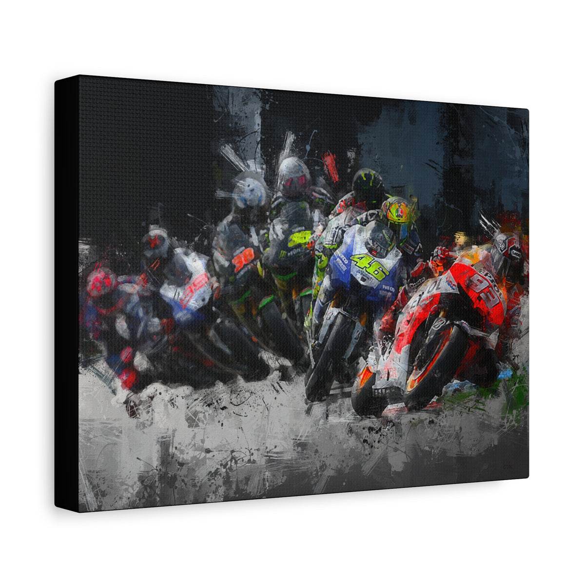 Rev Up Your Walls with Thrilling MotoGP Action! Stretched Canvas Fine Art MotoGP Print Poster - Ready to Hang, Wall Art MotoGP Gift