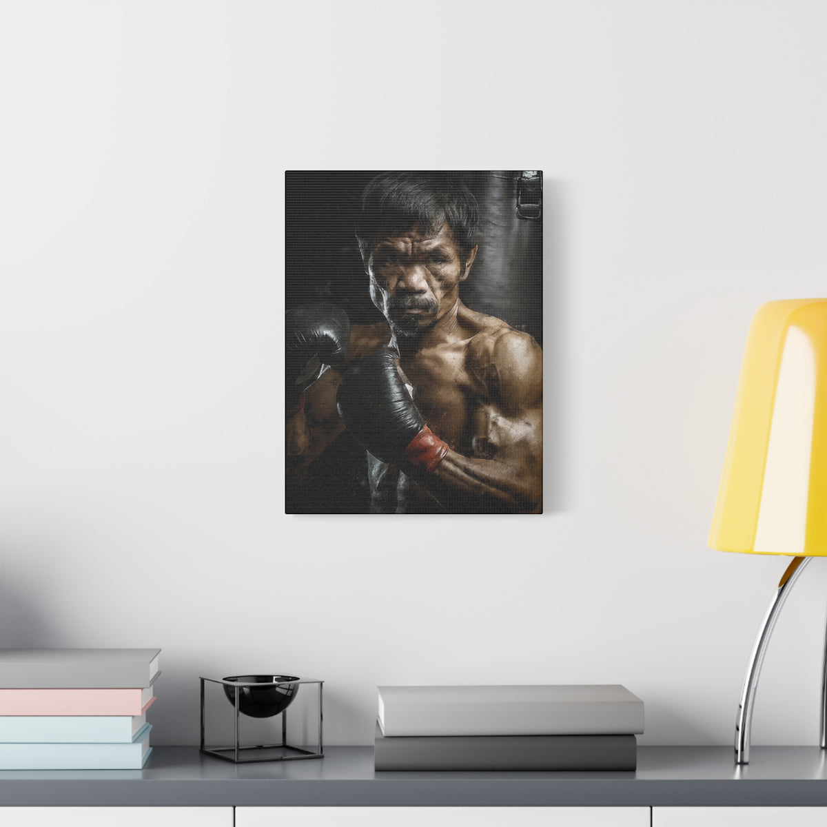 Manny Pacquiao Portrait Painting: Stretched Canvas Fine Art Boxing Print Poster- Ready to Hang, Wall Art Boxing Gift