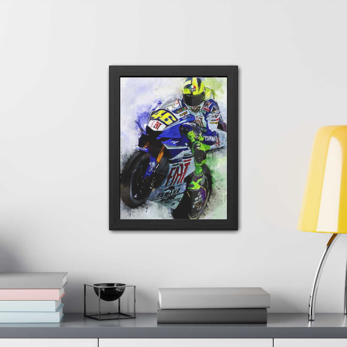MotoGP Thrills Unleashed: Framed Watercolour Fine Art MotoGP Print - Ready to Hang, Wall Art Poster for the Ultimate MotoGP Gift