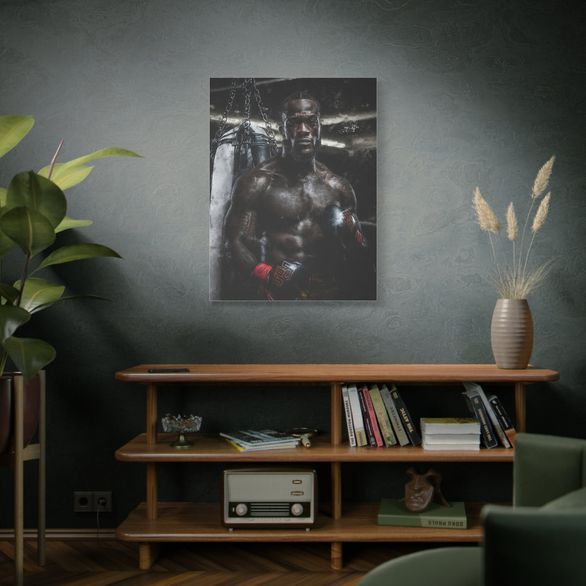 Deontay Wilder Portrait Painting: Power and Precision - Stretched Canvas Fine Art Boxing Print Poster, Ready to Hang, Wall Art Boxing Gift
