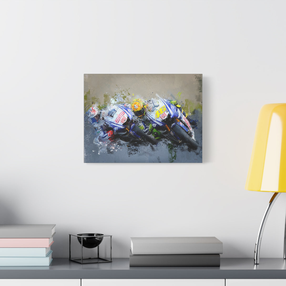 Feel the Thunder: Stretched Canvas Fine Art MotoGP Print Poster - Ready to Hang, Wall Art MotoGP Gift