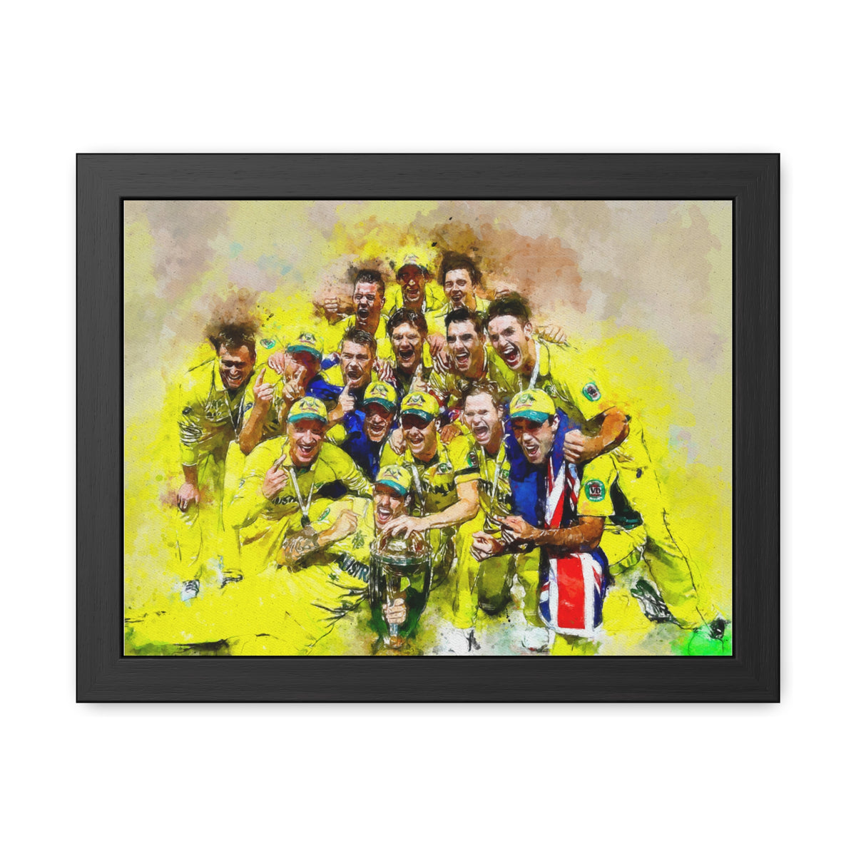 2015 Cricket World Cup Triumph: Australia's Celebratory Elegance in a Watercolour Fine Art Print, Ready to Hang Wall Art Cricket Gift.