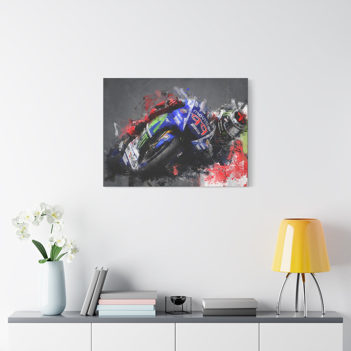 Speed Unleashed: Stretched Canvas Fine Art MotoGP Print Poster - Ready to Hang, Wall Art MotoGP Gift