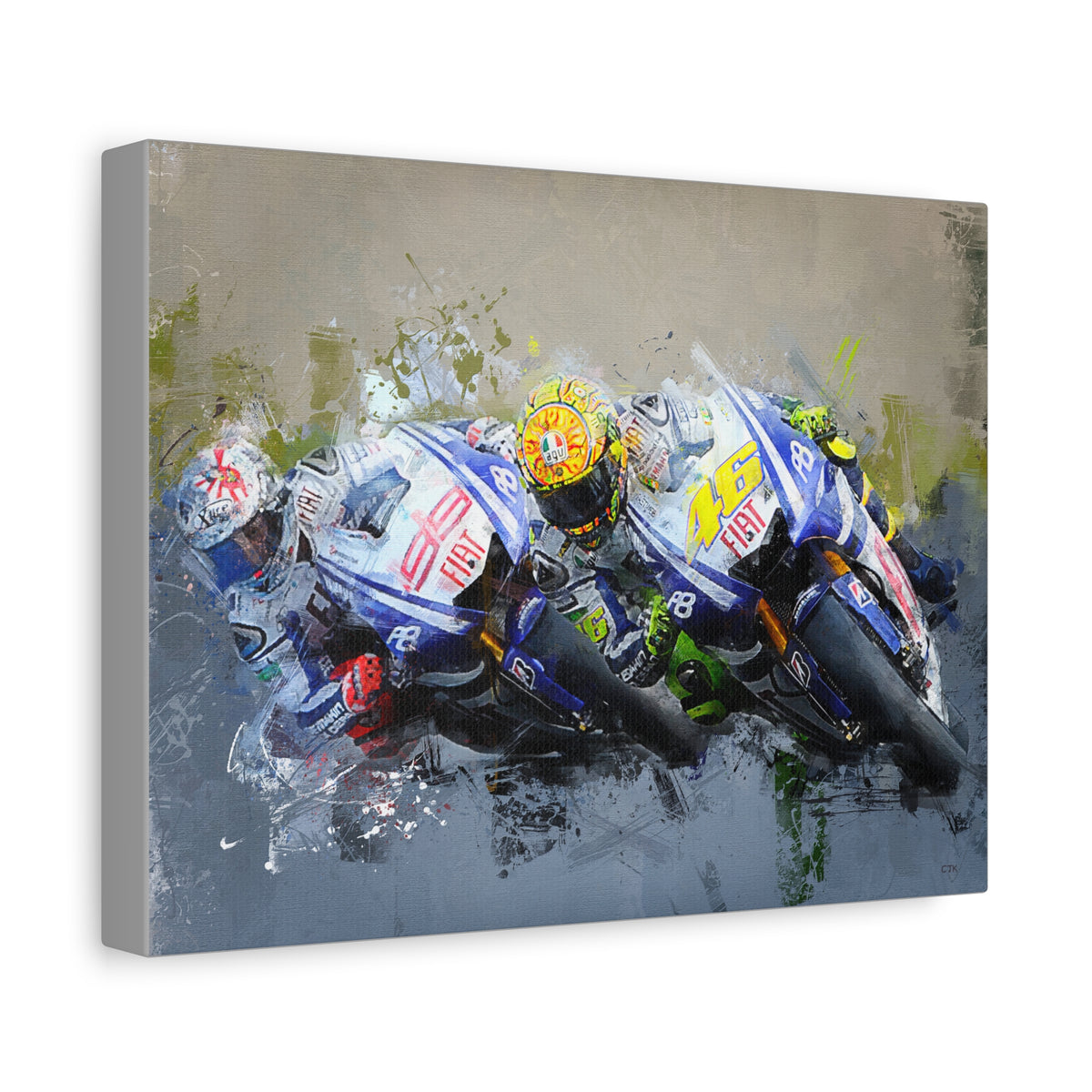 Feel the Thunder: Stretched Canvas Fine Art MotoGP Print Poster - Ready to Hang, Wall Art MotoGP Gift