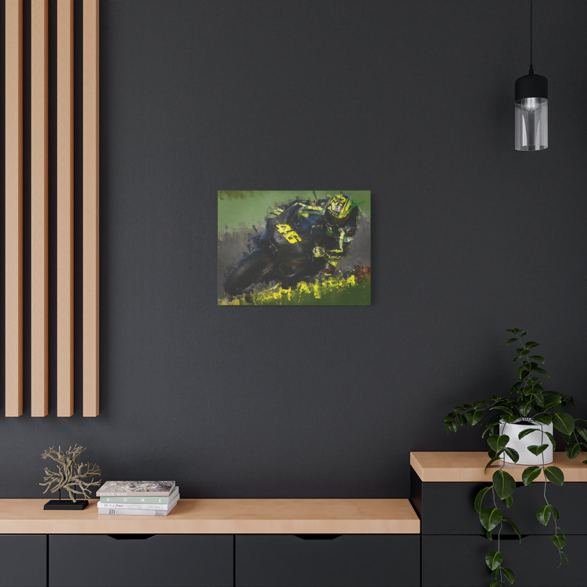 Capture the Thrill: Stretched Canvas Fine Art MotoGP Print Poster - Ready to Hang, Wall Art MotoGP Gift