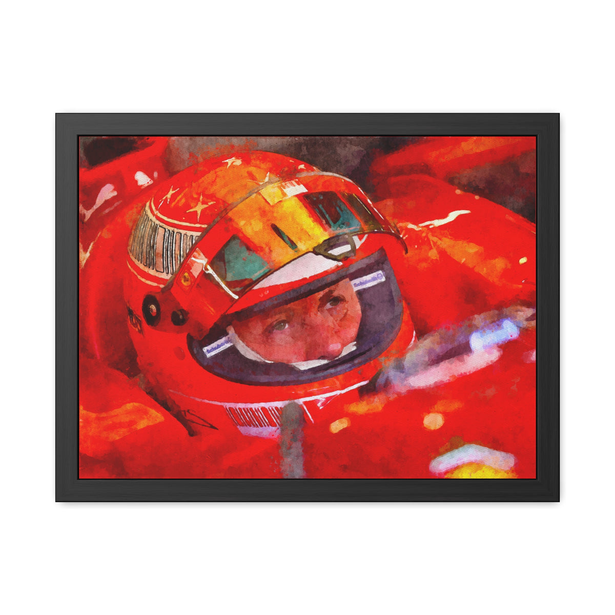 Capture the Speed: Michael Schumacher F1 Watercolour Fine Art Print - Framed Fine Art Poster, Ready to Hang, Wall Art Formula One Gift