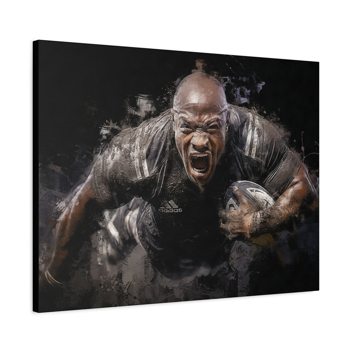 Rugby Passion Unveiled: Expressionist Canvas Fine Art Print Poster - Ready to Hang Wall Art,  Rugby Fan Gift