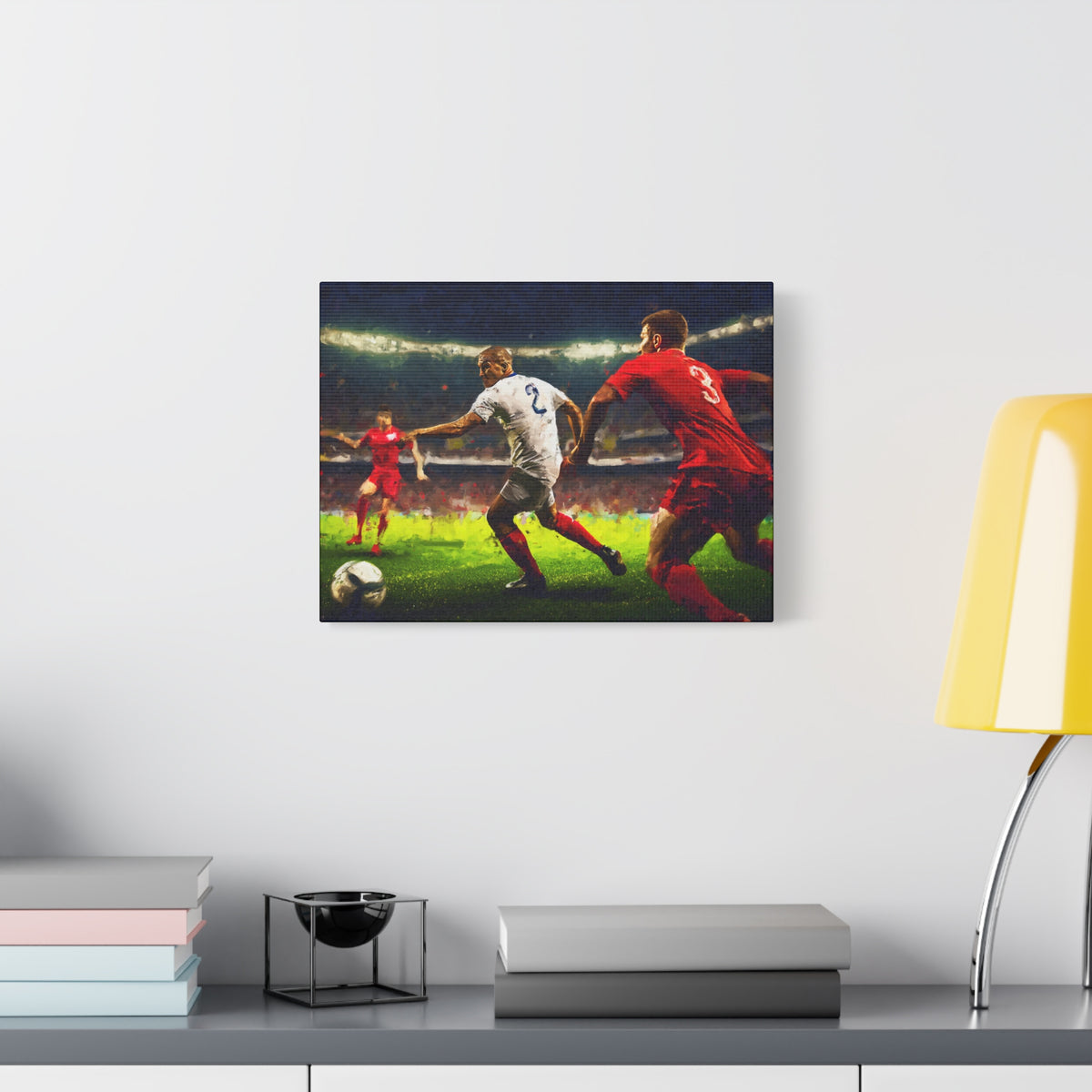 Passion Unleashed: Impressionist Soccer Painting Print on Stretched Canvas - Ready to Hang Football Fine Art Poster, Ideal Football Fan Gift