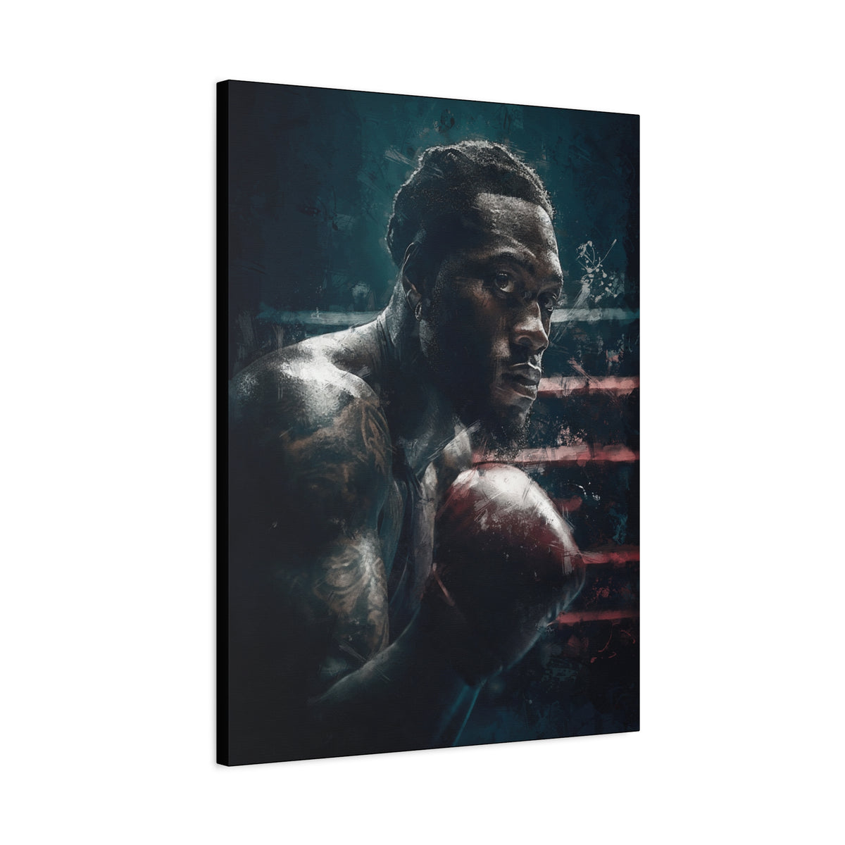 Deontay Wilder Portrait Painting: Expressive Canvas Fine Art - Ready to Hang, Wall Art Boxing Gift - Fine Art Boxing Print Poster